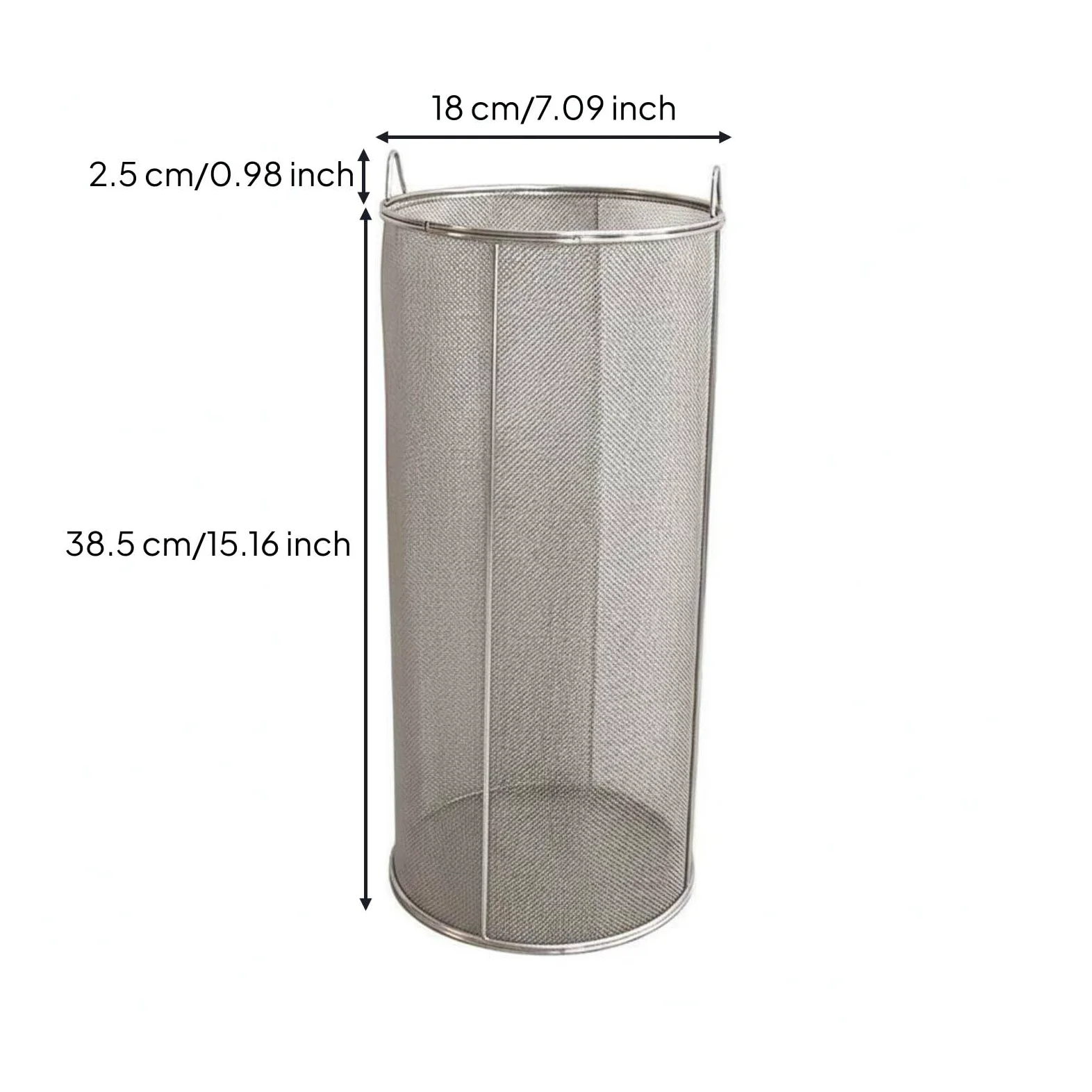 Colador de Acero Inoxidable para Bebidas Fermentadas Filtro Alargado Canasta Fuerte y Malla Precisa Adecuado para Cocina Familiar y Elaboración de, 18CM, size to 2
