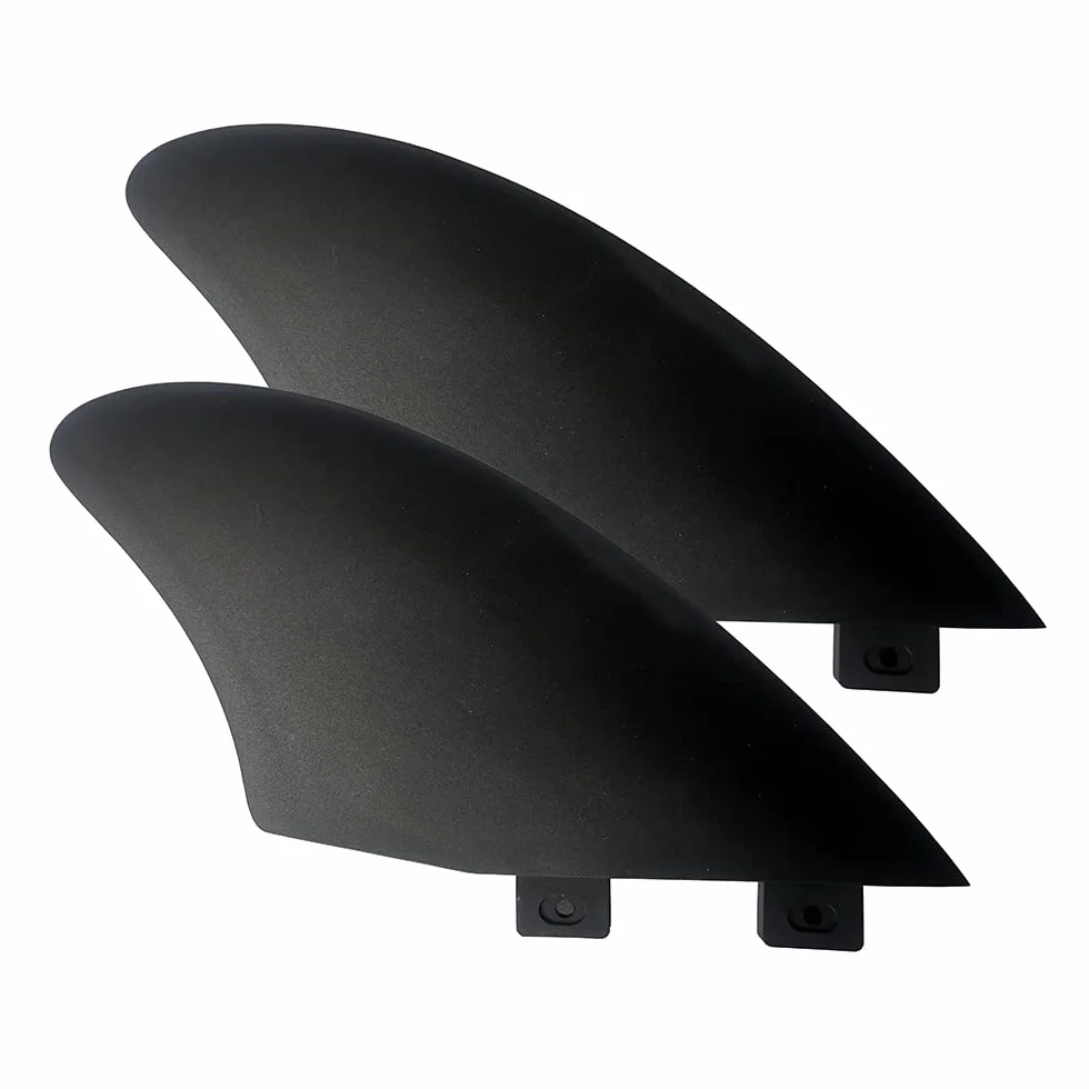 UP100® Tabla de surf Twin Keel Aletas (2 aletas) Negro - Nylon y Fibra de Vidrio para Tablas de Surf Twin Tab FCS/FCS II (para FCS)