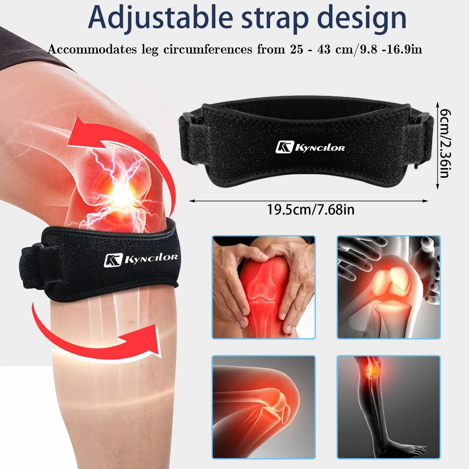HORREX 2 Piezas Rodilleras Menisco y Ligamento Ajustable para Gimnasio Voleibol Correr Deporte