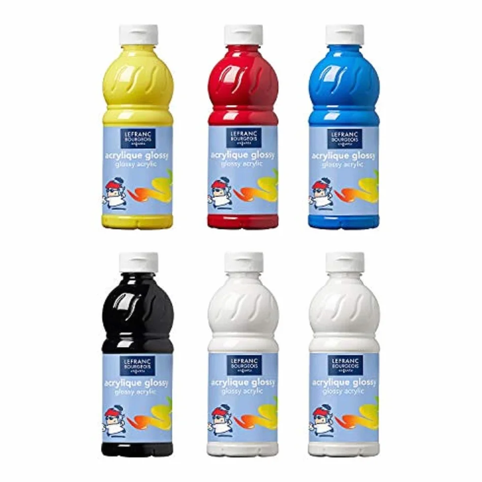 Lefranc & Bourgeois - Set De 6 pintura acrílica Glossy, 500 ml , color/modelo surtido