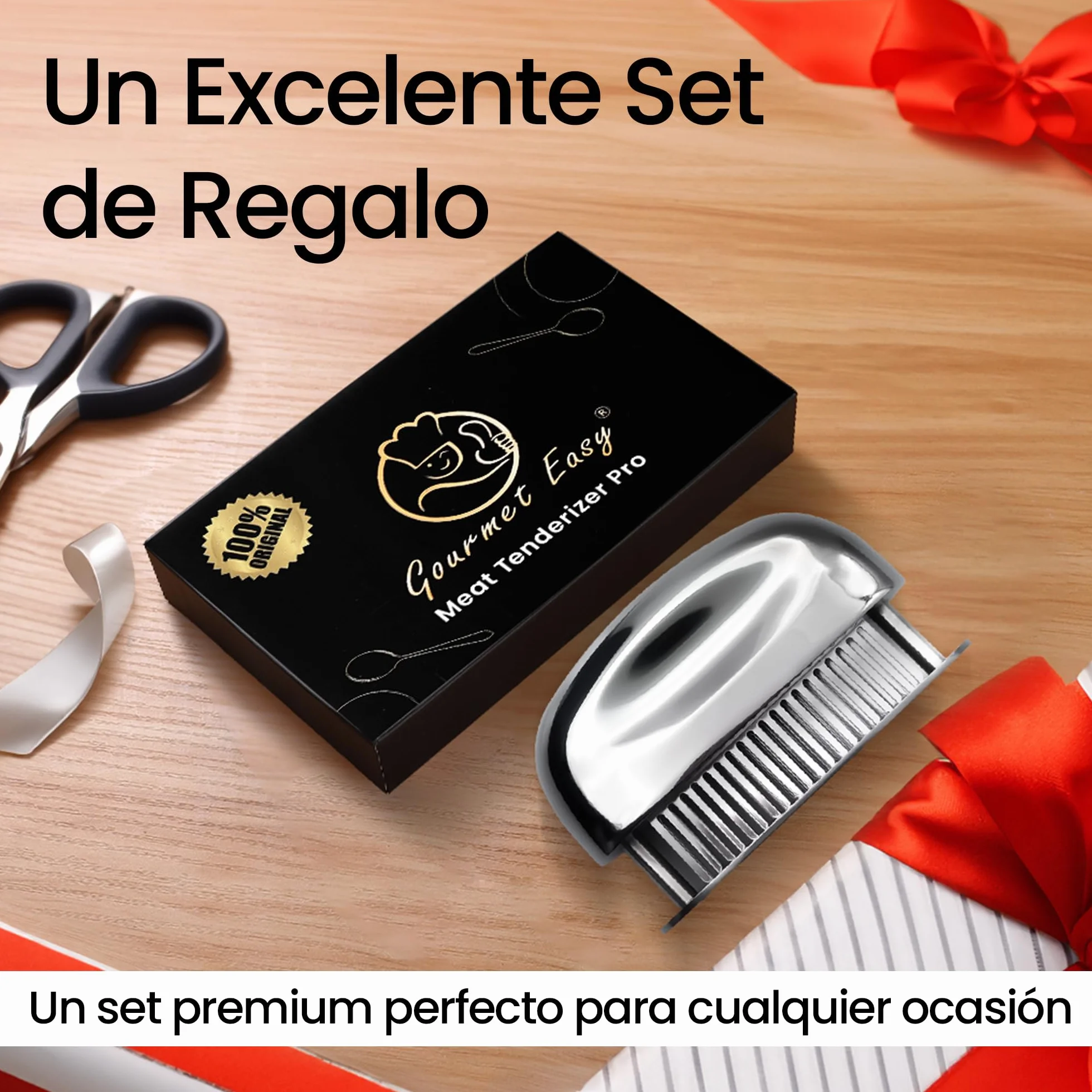 Ablandador de carne de acero inoxidable con agujas ultra afiladas – Herramienta profesional para ablandar carne de res, pollo, cerdo y ternera – Mango ergonómico – Fácil de limpiar