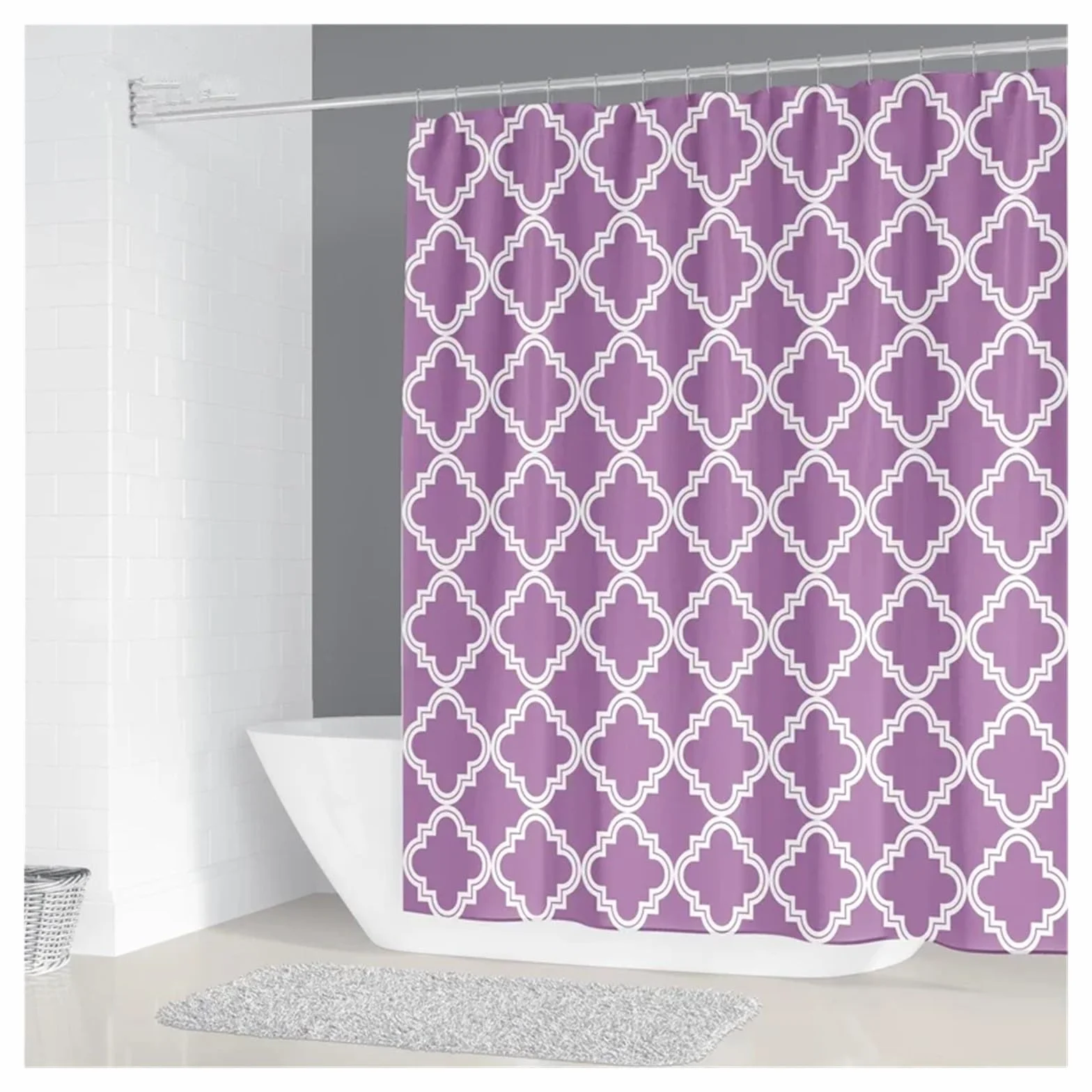 Cortina de ducha impermeable de 200 x 180 cm, diseño geométrico simple, poliéster, decoración del hogar, con 12 ganchos, cortinas de ducha para baño (color 6, 160 x 180 cm)