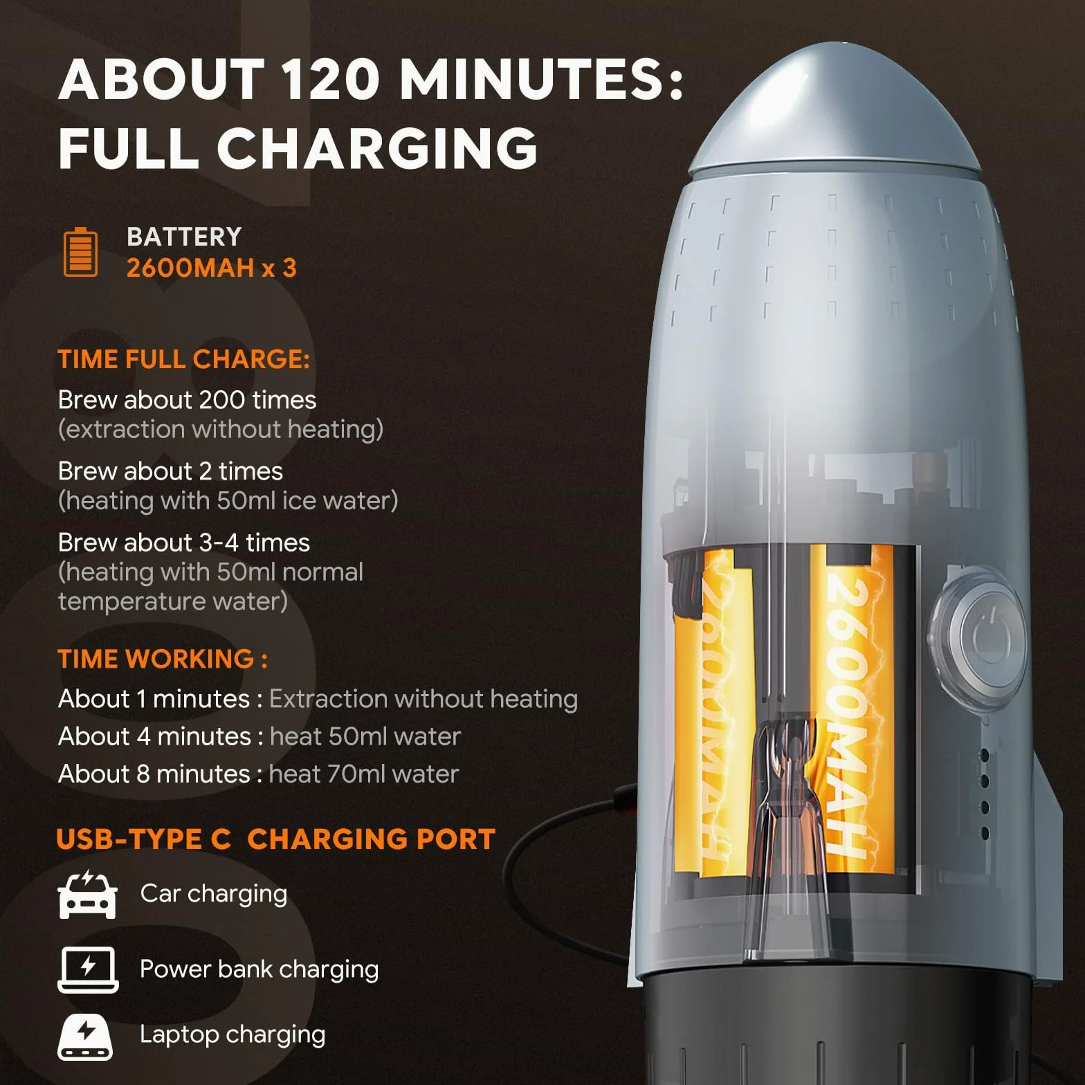 3 en 1 cafetera portátil eléctrica de viaje para cápsulas NS y café molido y Pod DG, cargador USB tipo C y coche, cafetera de 19 bares con calefacción automática (blanco