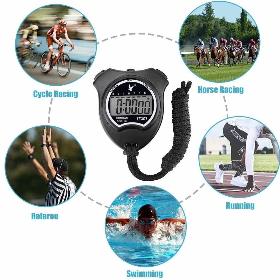 Cronómetro Deportivo Digital con Alarma para Natación Fútbol Entrenadores Equipo Árbitro