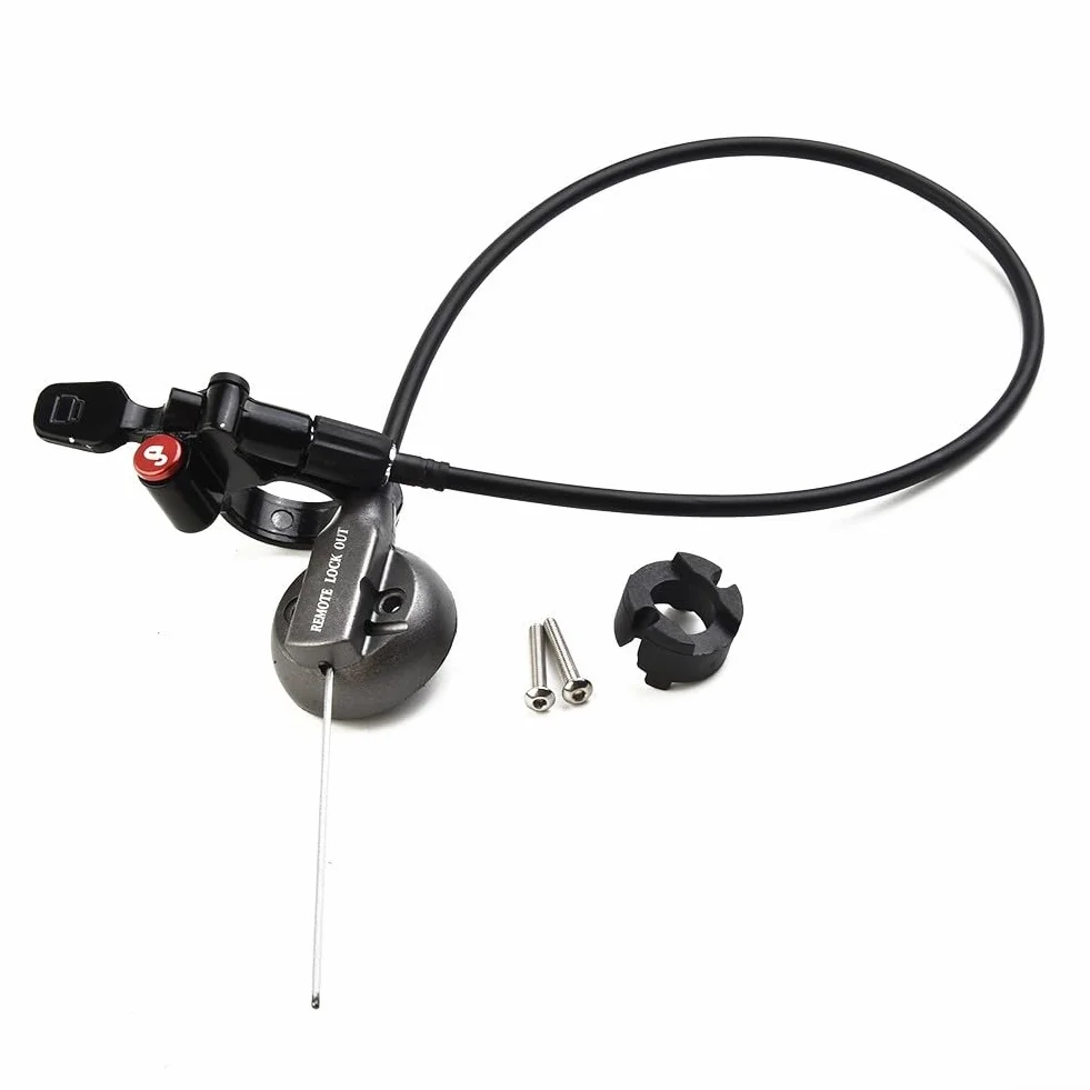 Palanca de interruptor de bloqueo remoto de horquilla de bicicleta de aleación de aluminio compatible con horquillas de suspensión RAIDON, XCM y NCX, se adapta a manillares de 22.2 mm, color negro