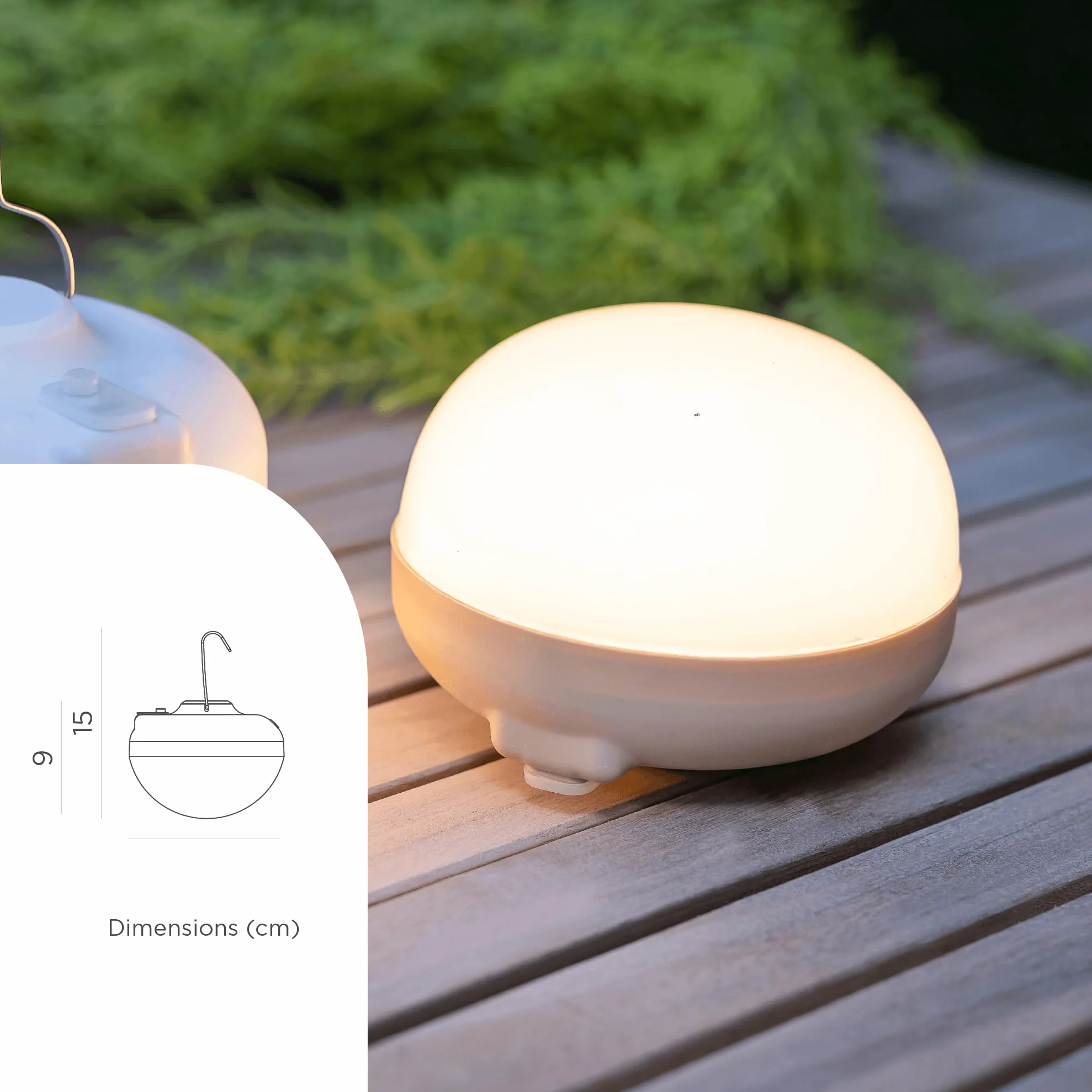 Newgarden Lámpara LED Camping Emergencias Cherry 900 Lúmenes IP54 Recargable USB Batería Gancho Imán Beige