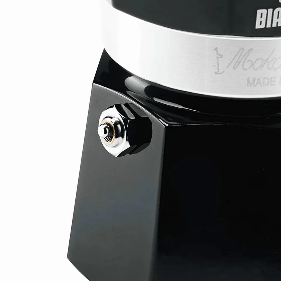 Bialetti - Moka Color: icónica cafetera espresso para estufa, hace café italiano real, tazas Moka Pot 6 (250 ml), aluminio, Negro, 6 Tazas