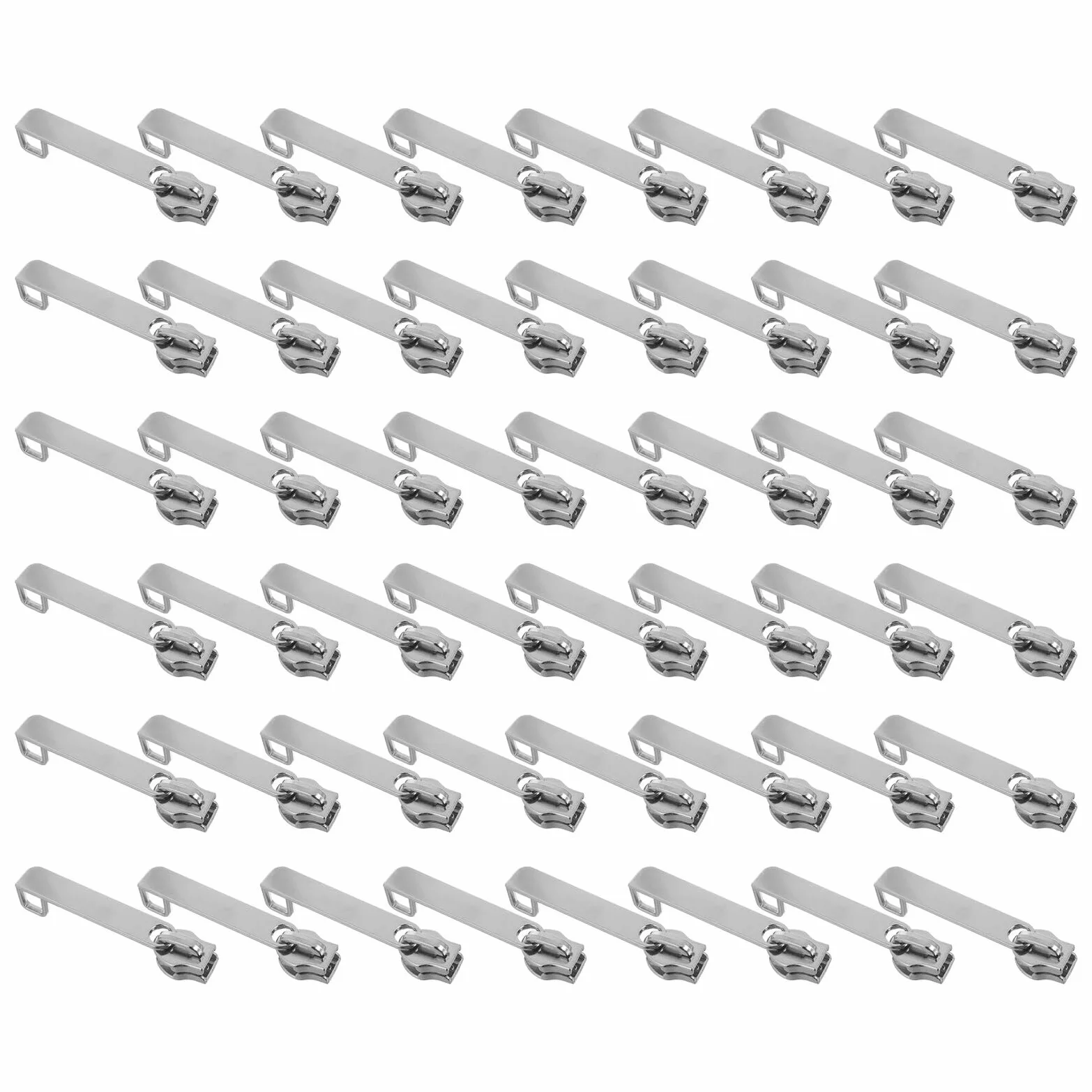 HEALSOPTHY 100 Piezas Tiradores de Cremallera Metálicos Desmontables Doble Resistente para Maletas y Mochilas Reparador Seguro para Equipaje y Maletín de Contraseña Color Plata