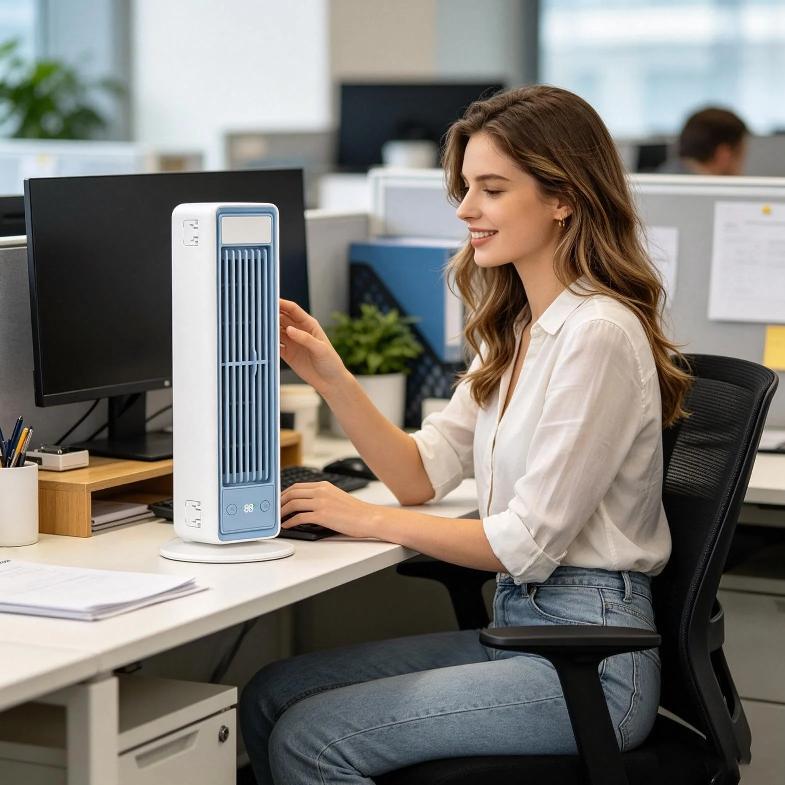 Ventilador Torre Inteligente Con mando a distancia | Ventilador Vertical para cocina garaje casa rodante salón interior exterior