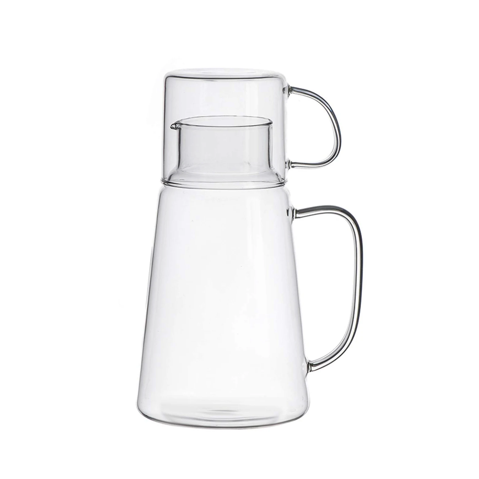 Jarra de Agua Jarra de Vidrio para el hogar con Cubierta Multifuncional Botella de Agua de Vidrio de Alta Resistencia al Calor con Pico de Olecranon Teteras de té Helado