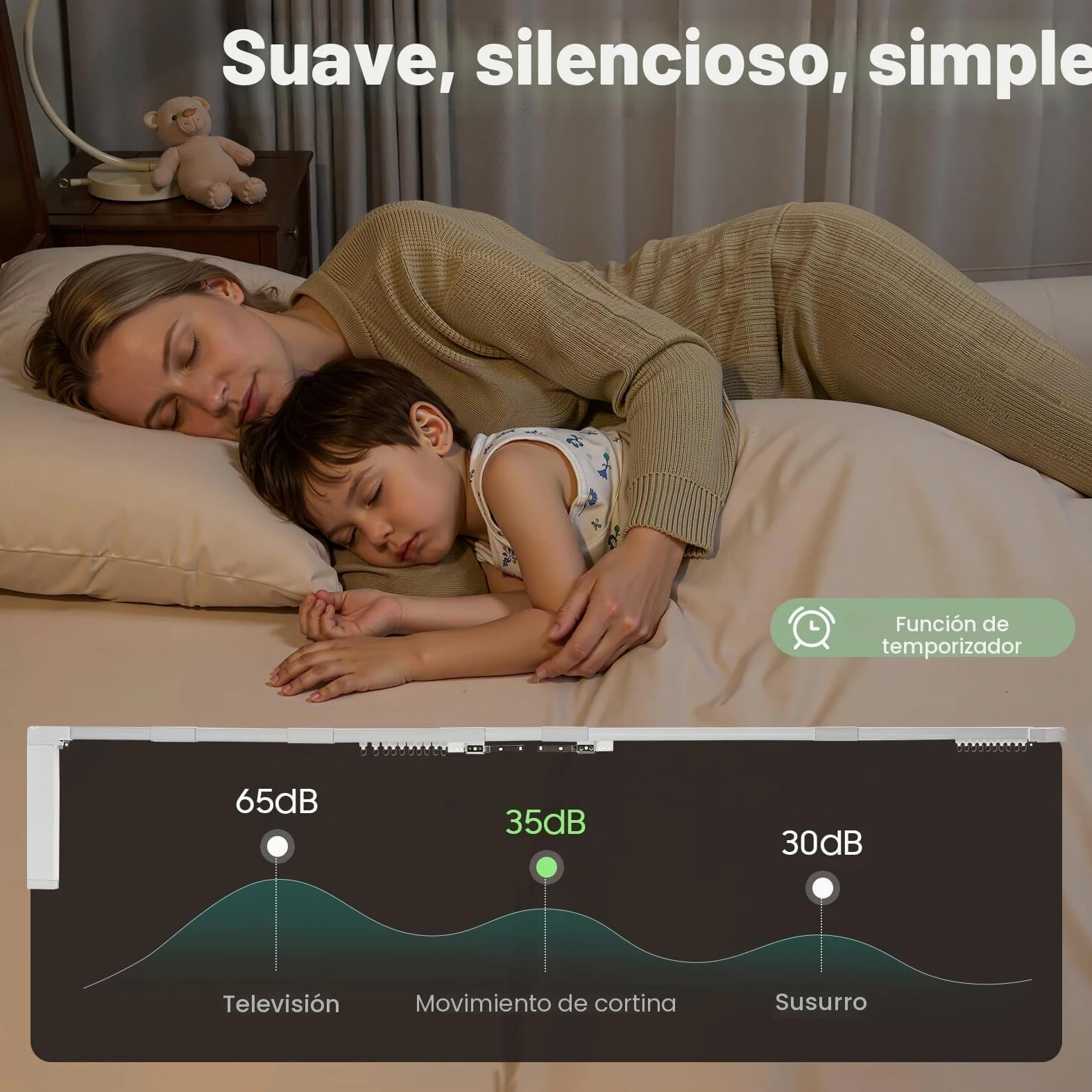 Riel de cortina motorizado, a medida, totalmente montado, riel de cortina eléctrico inteligente, aplicar 2,16 – 4,2 m, con Alexa Google Home y App