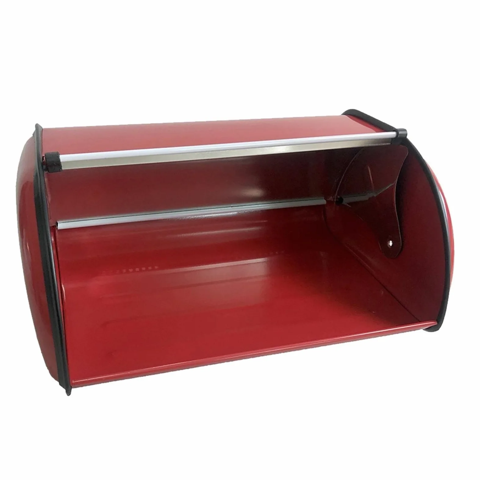 Caja De Pan Panera para Pan Panera De Metal con Tapa Enrollable, Soporte Rústico para Guardar Pan, para Encimera, Cocina Y Hogar Caja Contenedor De Pan(Rot)