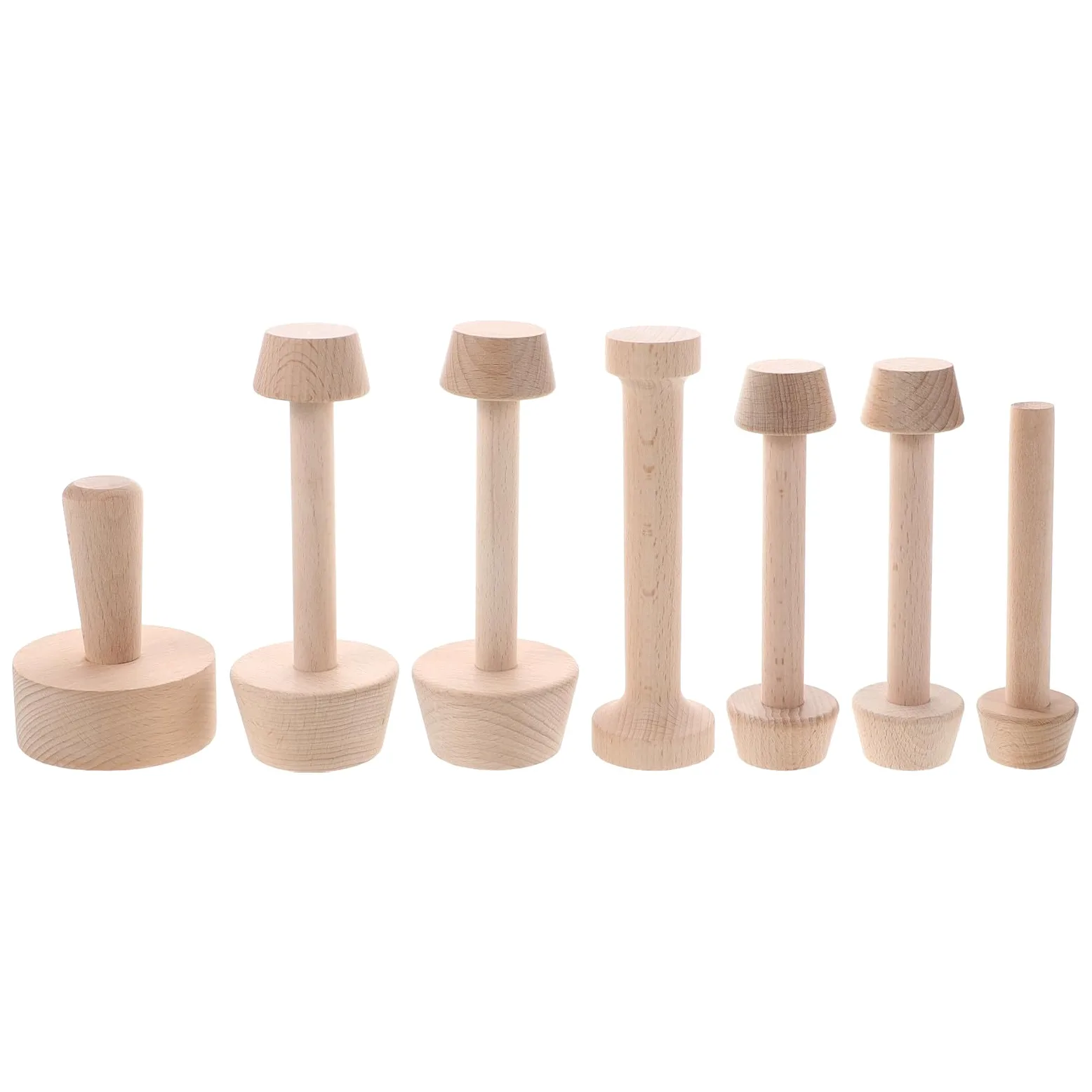 7piezas Moldes de Madera para Tartas con Base Desmontable Doble Cara Tamper para Masa de Pastelería Utensilios para Repostería y Horno Accesorios para Bollería y Postres Caseros