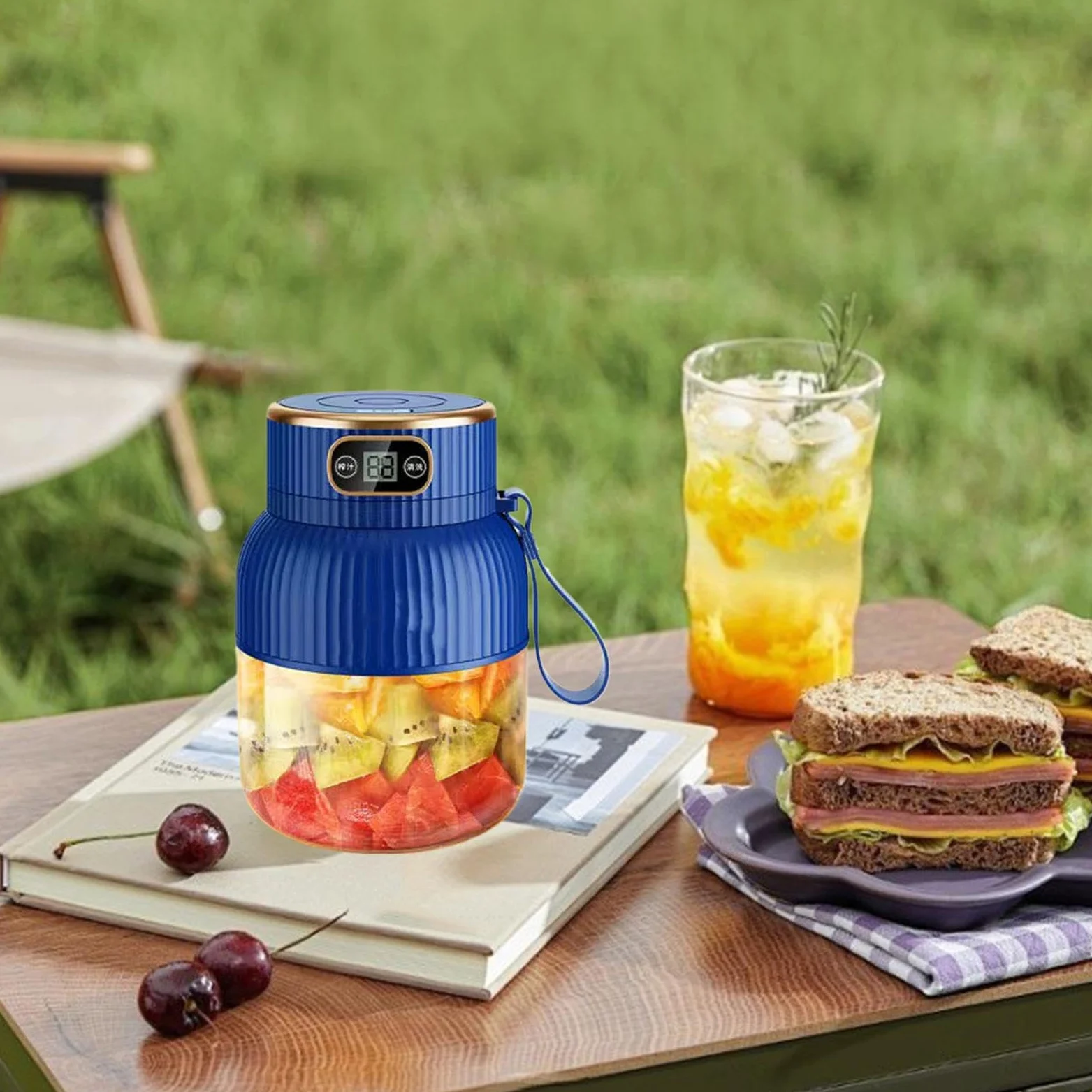 Licuadora exprimidora portátil, máquina exprimidora recargable por USB | exprimidor personal para diario, batidoras al vacío de 600 ml ideales para batidos y batidos posteriores al entrenamiento