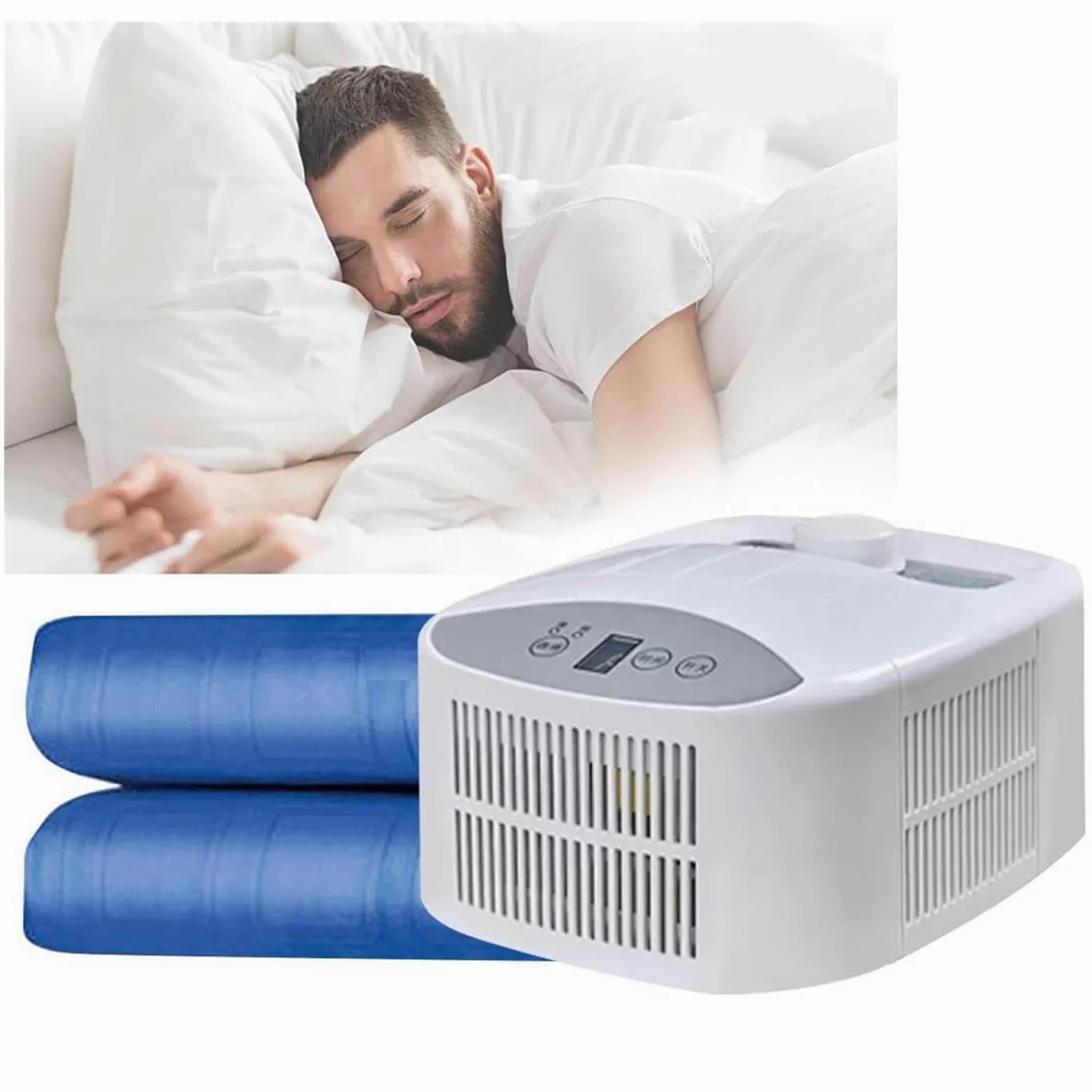 Alfombrilla de enfriamiento para dormidores Calientes, Almohadilla de enfriamiento del colchón para Sudores nocturnos, 2 Modos de Flujo de Aire