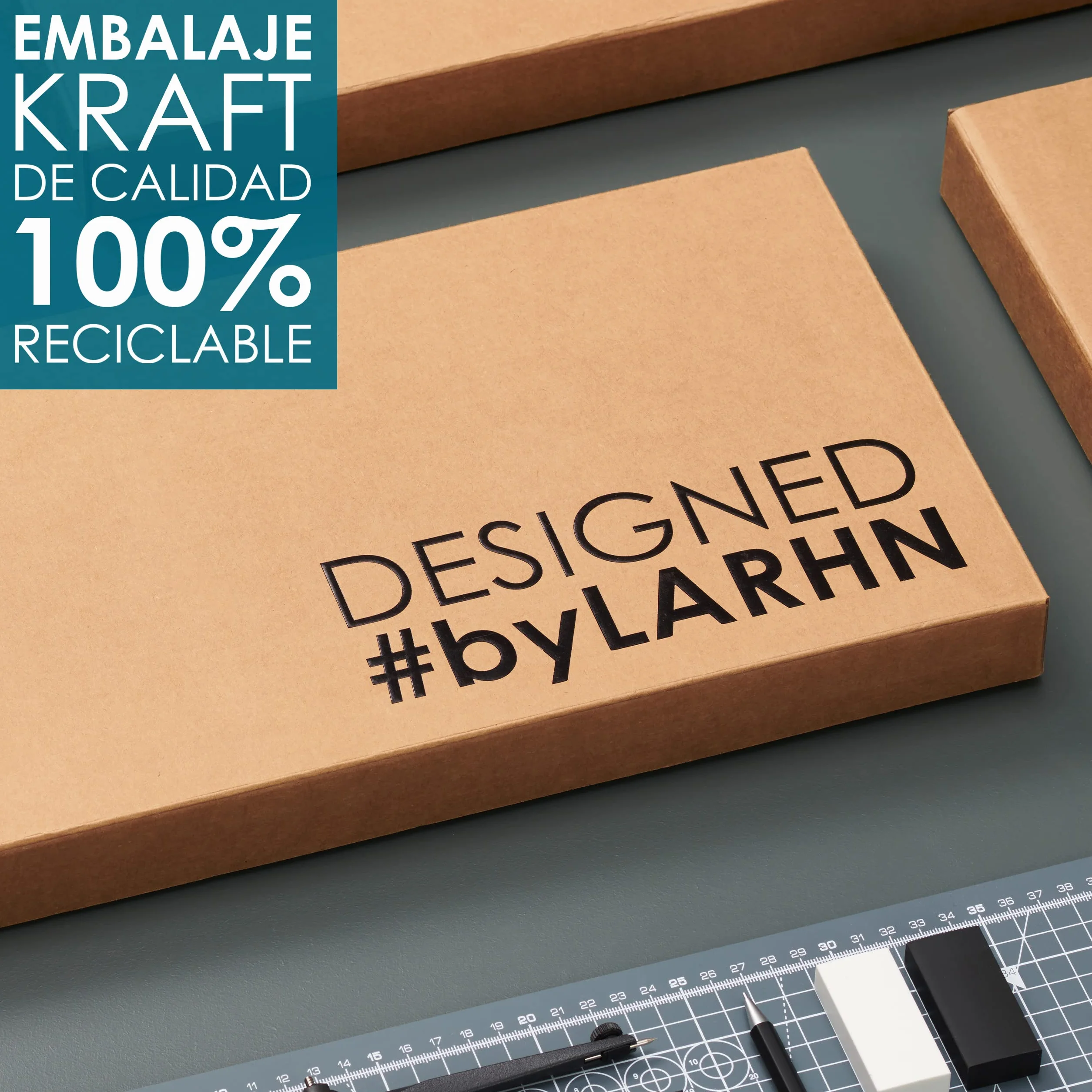 LARHN. Tablas de Cortar Cocina en Madera de Bambú – 3 Tablas Extra Gruesas 1,5 cm – Tabla de Cocina 33x22 / 28x22 / 22x15 cm – Resistentes, Fáciles de Limpiar y Respetuosas con los Cuchillos