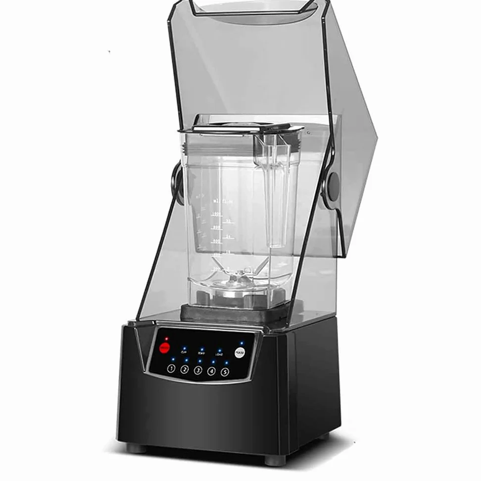 Transladora de hielo de bajo totalmente automática con cubierta insonoriza, batidora de vacío al vacío de alta velocidad, batido de 5 velocidades, ajustable adecuado para la tienda de té de leche