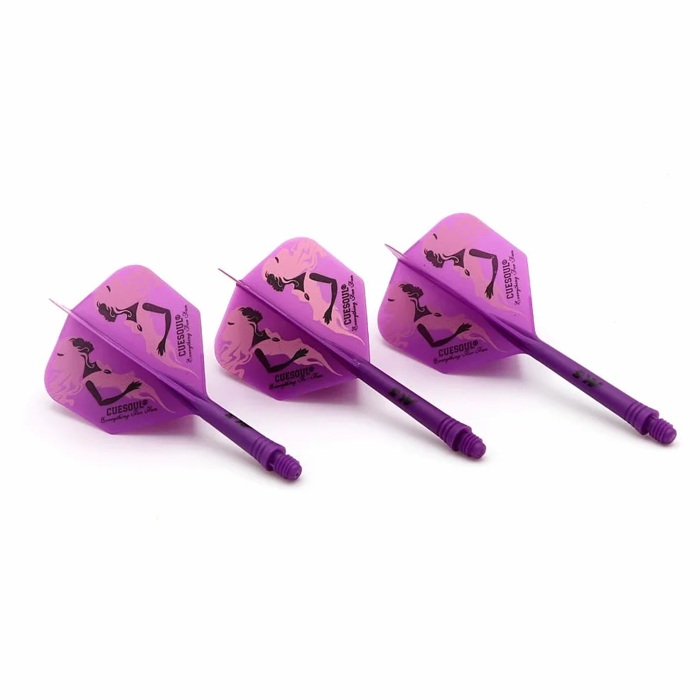 CUESOUL 3 Juegos de Ejes y Plumas para Dardos Integrados, Longitud del Eje para Dardos 21mm/28mm/33mm, con diseño de patrón Exclusivo