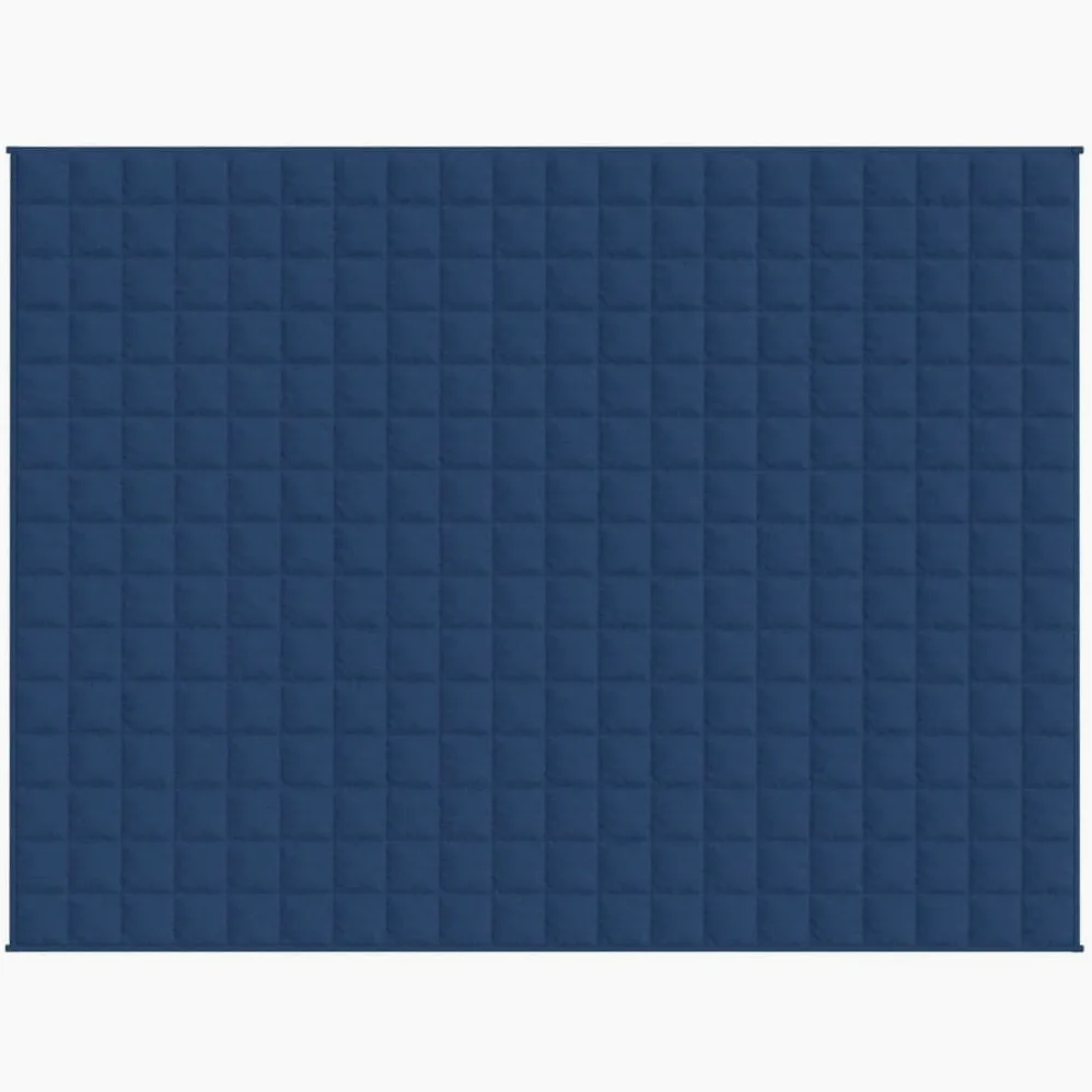 Manta ponderada azul 150 x 200 cm 7 kg Tejido-Classic Manta ponderada - Manta antiestrés - Manta pesada para un sueño profundo y un mejor descanso - Manta de algodón ponderada 100% - Weighte