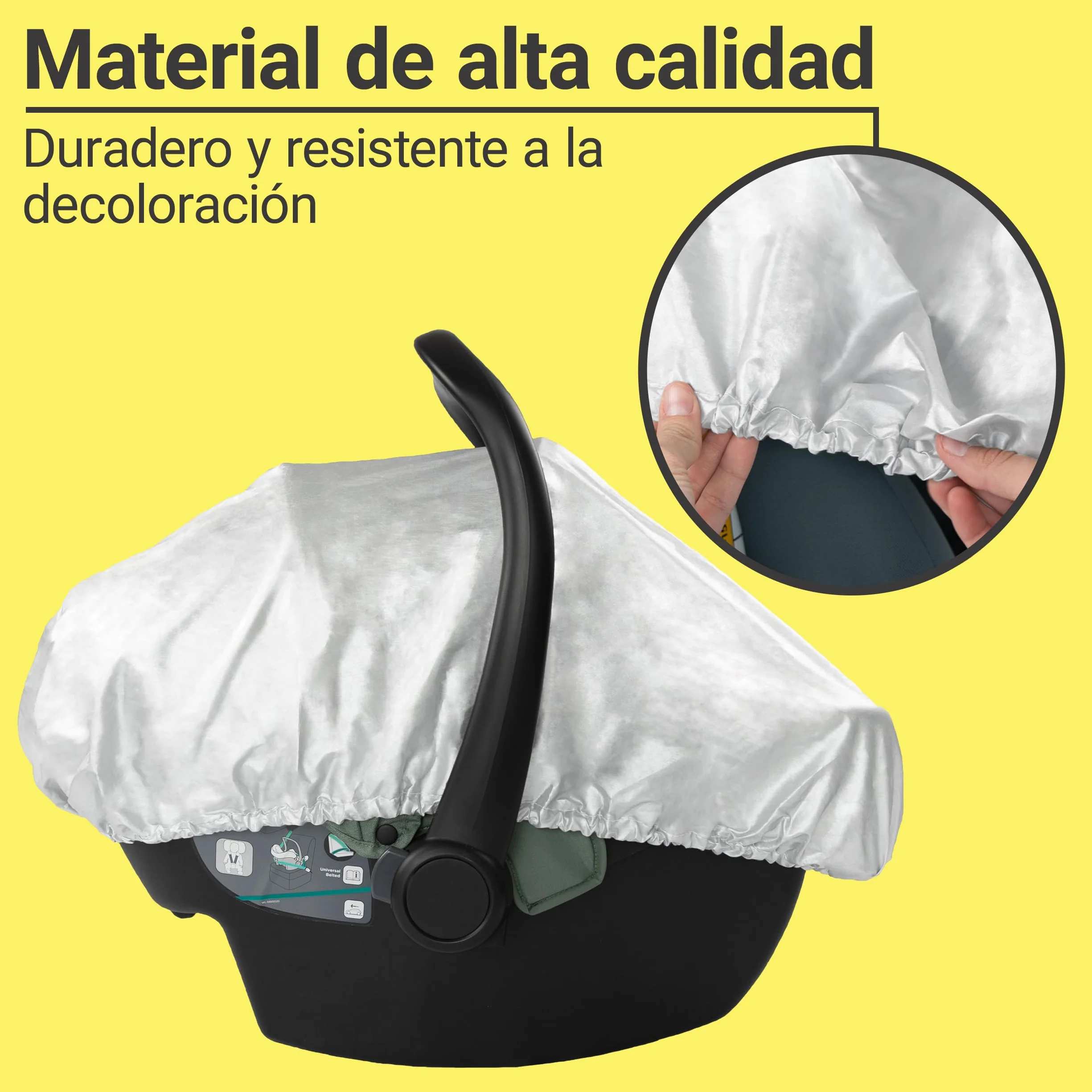 Zamboo Funda Silla Coche Bebe Universal - Protector Térmico Compatible con Maxi-Cosi - Cybex - Chicco y Sillas a Contramarcha y Asientos Infantiles de Grupo 0 1 2 3 - Bolsa Incluida - Plateado