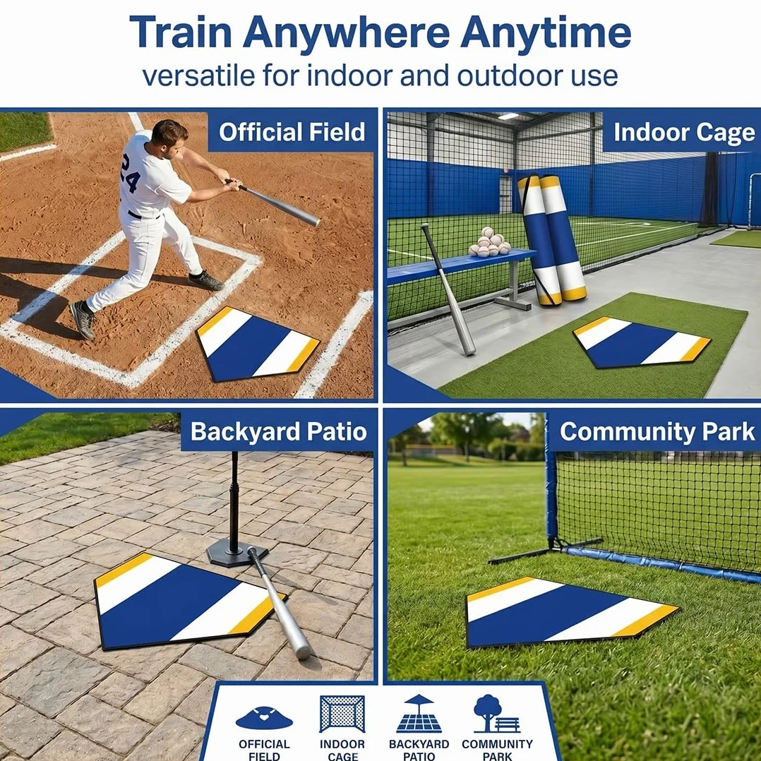Alfombrilla Home Plate Entrenamiento Béisbol Antideslizante Portátil Softball Jardín