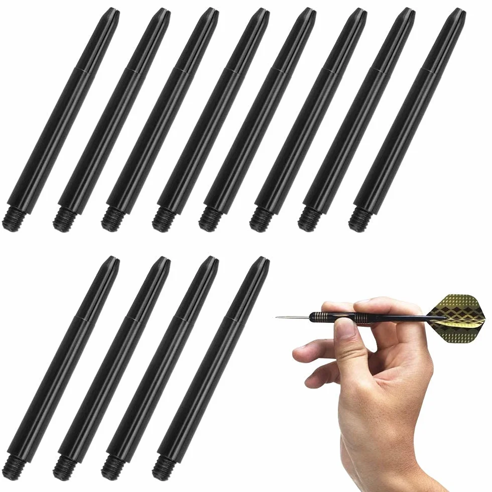 100 Piezas Cañas de Dardos de Nylon Ejes 2BA Roscas Estándar Varillas Centrales Universales Recambios Accesorios Negro