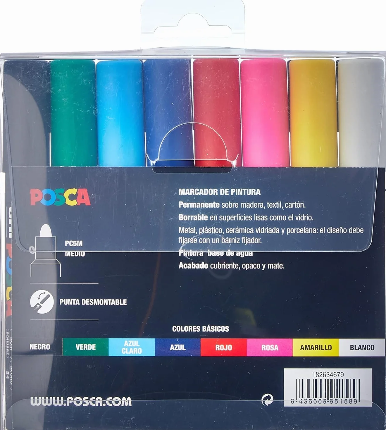 UNI Posca Set PC 5M Basic - Pack 8 rotuladores