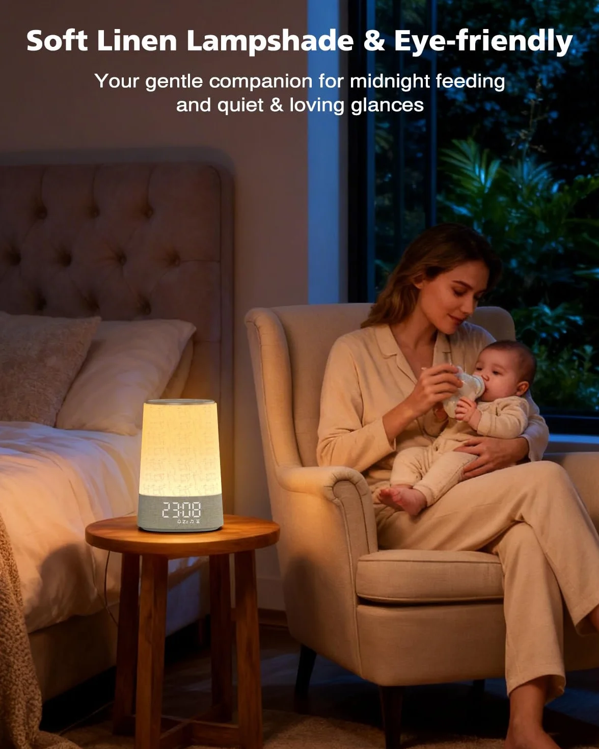 Despertador Amanecer con 30 sonidos de la naturaleza,pantalla totalmente regulable,lámpara de 10 Niveles de Brillo,ayuda para dormir y temporizador, regalos para madres y padres,mujeres y hombres