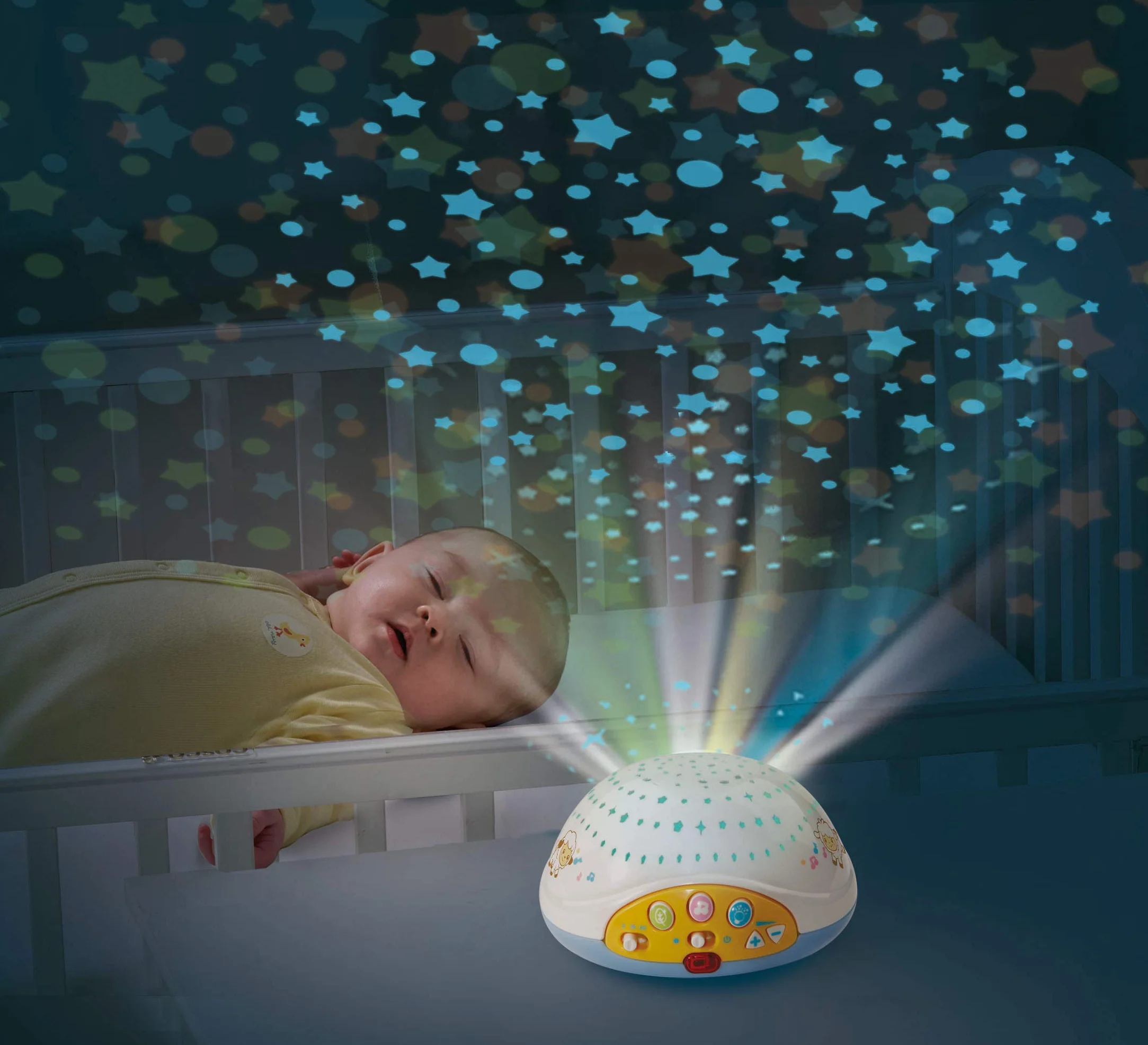 VTech Baby Móvil Proyector Cuenta Ovejitas, Juguete de Cuna, 70+ Nanas, Canciones, Sonidos y Frases, Mando a Distancia, Multicolor, 0-24 meses