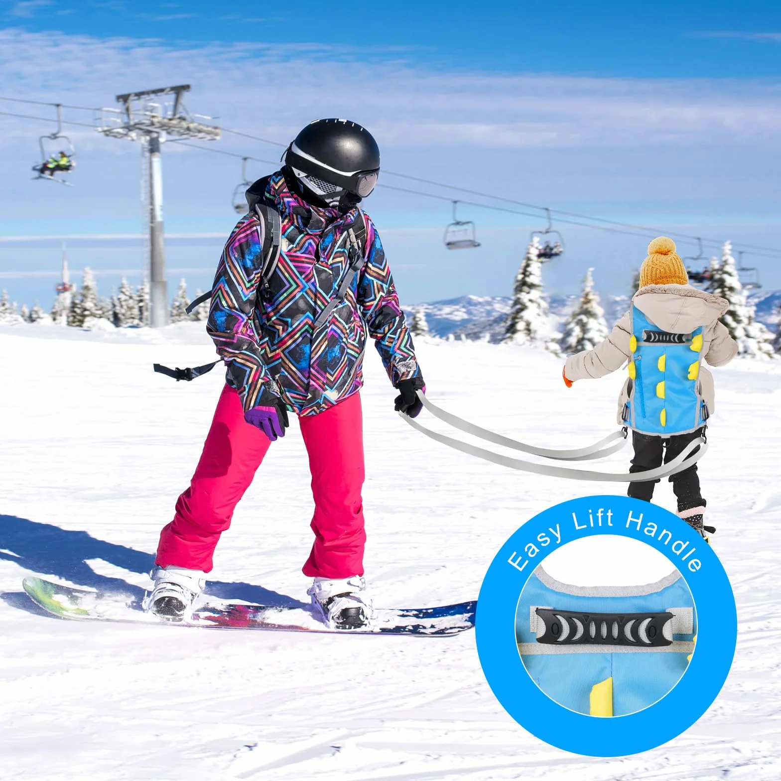 BOOSTEADY Arnés Entrenador de Esquí y Snowboard para Niños con Forma de Dinosaurio