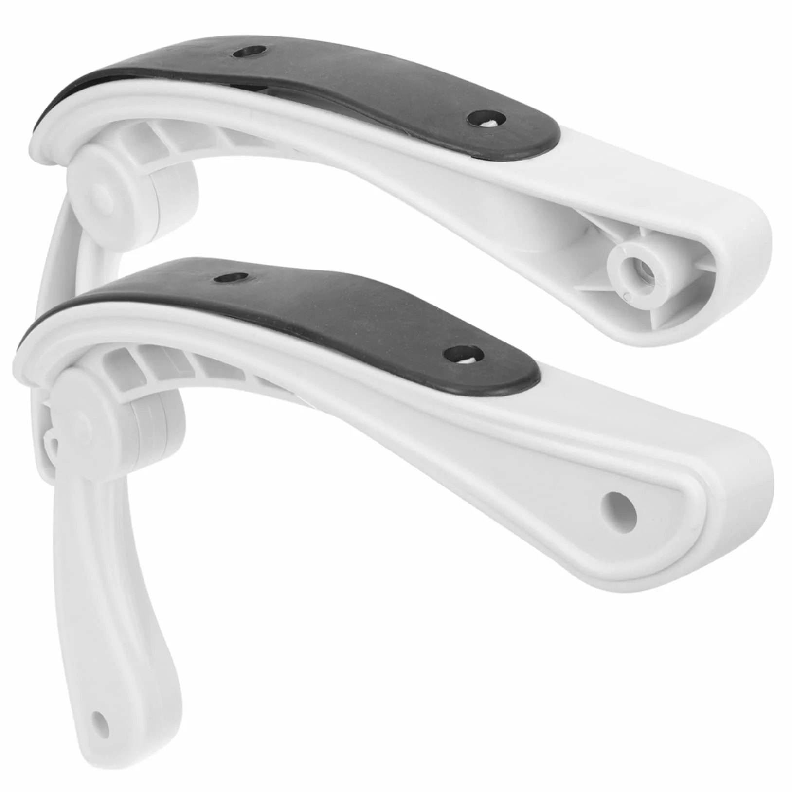 SHINEOFI Reposabrazos de Silla de Oficina de Plástico 2 Piezas | Repuesto para Silla Giratoria, Blanco y Negro, Agarre Firme, Soporta Peso Alto