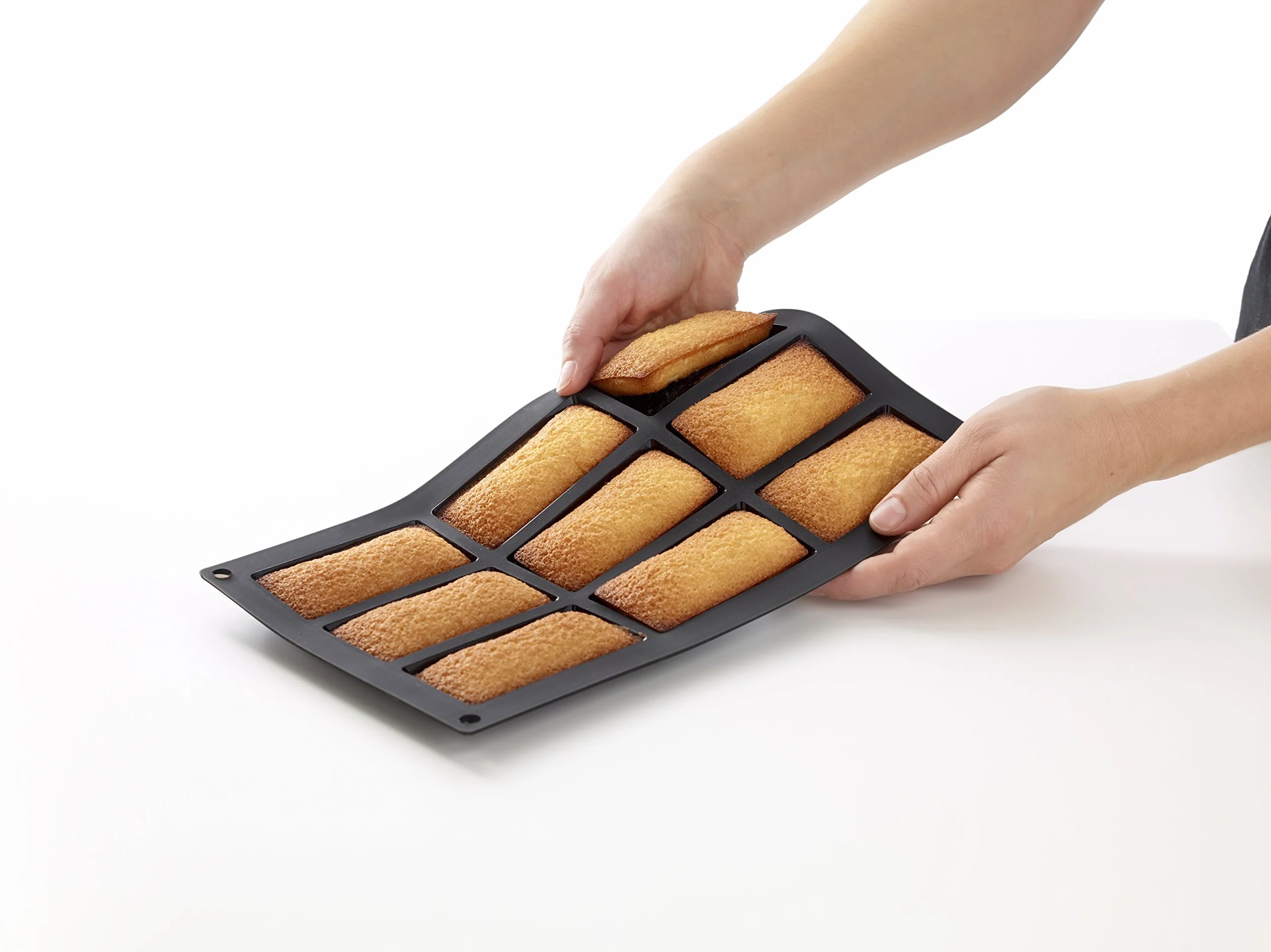 Lékué Molde silicona platino Gourmet Financier, Negro, 9 cavidades