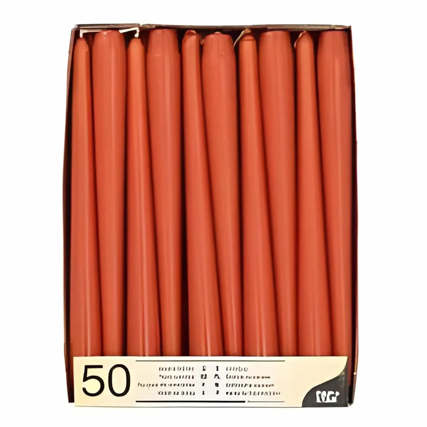 PAPSTAR 50 velas 2,2 cm x 25 cm color óxido