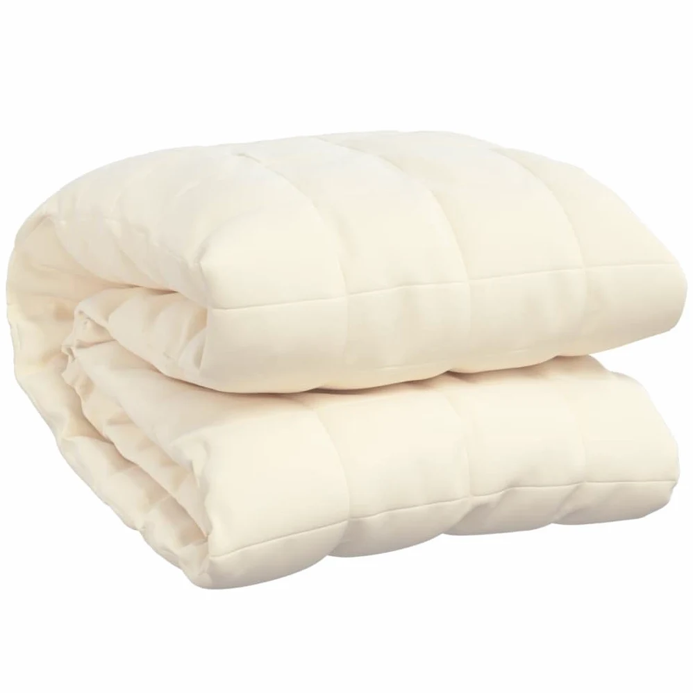 Homgoday Manta con Peso Tela Color Crema Claro 200x200 cm 13 kg, Manta Ponderada Manta con Peso para aliviar el estrés, Manta Pesada para Adultos, Manta Sofa Invierno