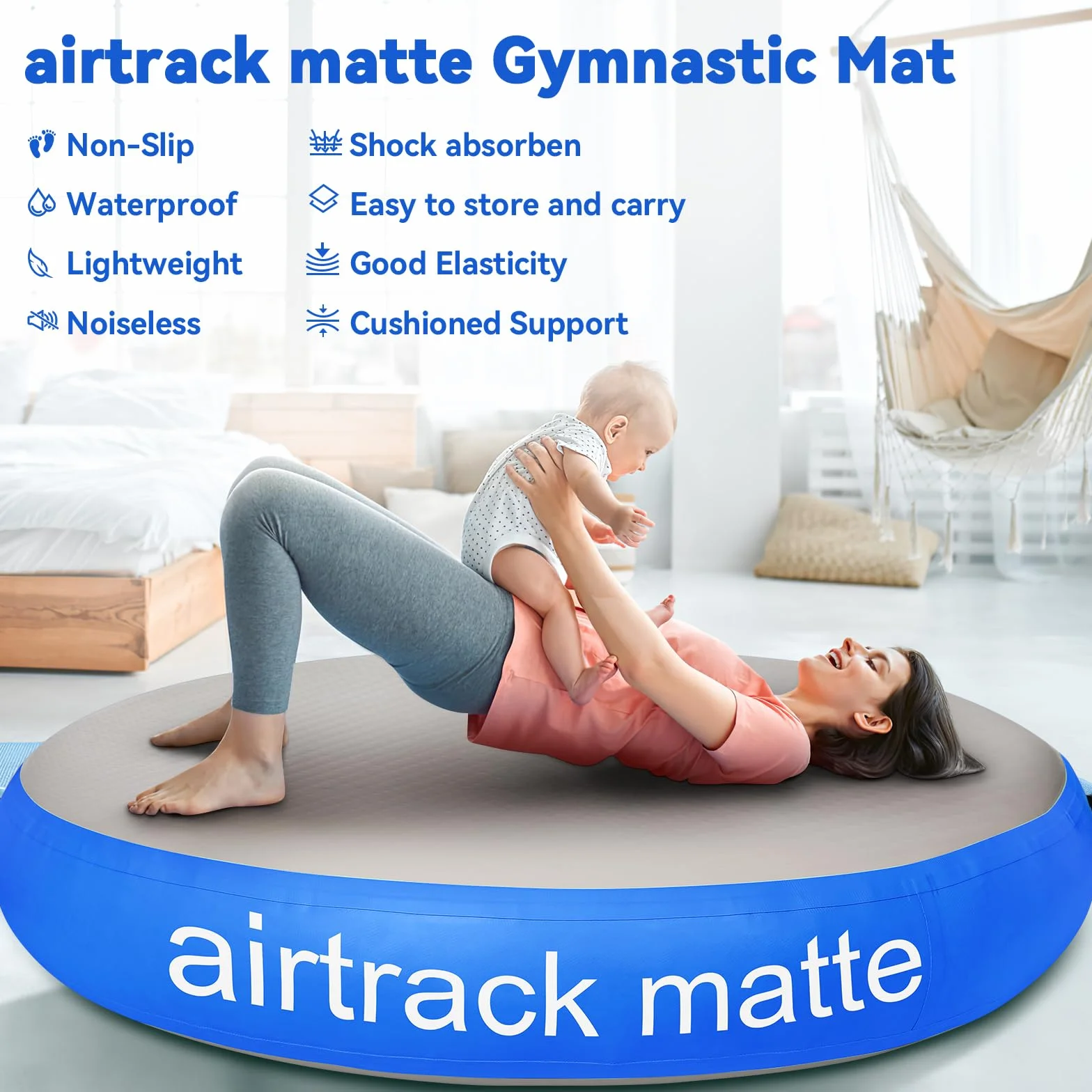 Airspot colchoneta gimnasia artistica Circular 100/140 cm diámetro 20 cm Inflable Tumbling Mat