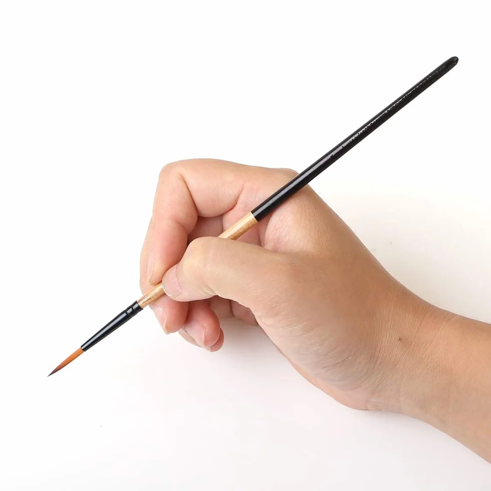 Juego de 6 Pinceles para Acuarela y Gouache, de Diferentes Formas, Punta Redonda y Puntiaguda, de Nailon, para Pintar con Pelo, Suministros de Arte.,