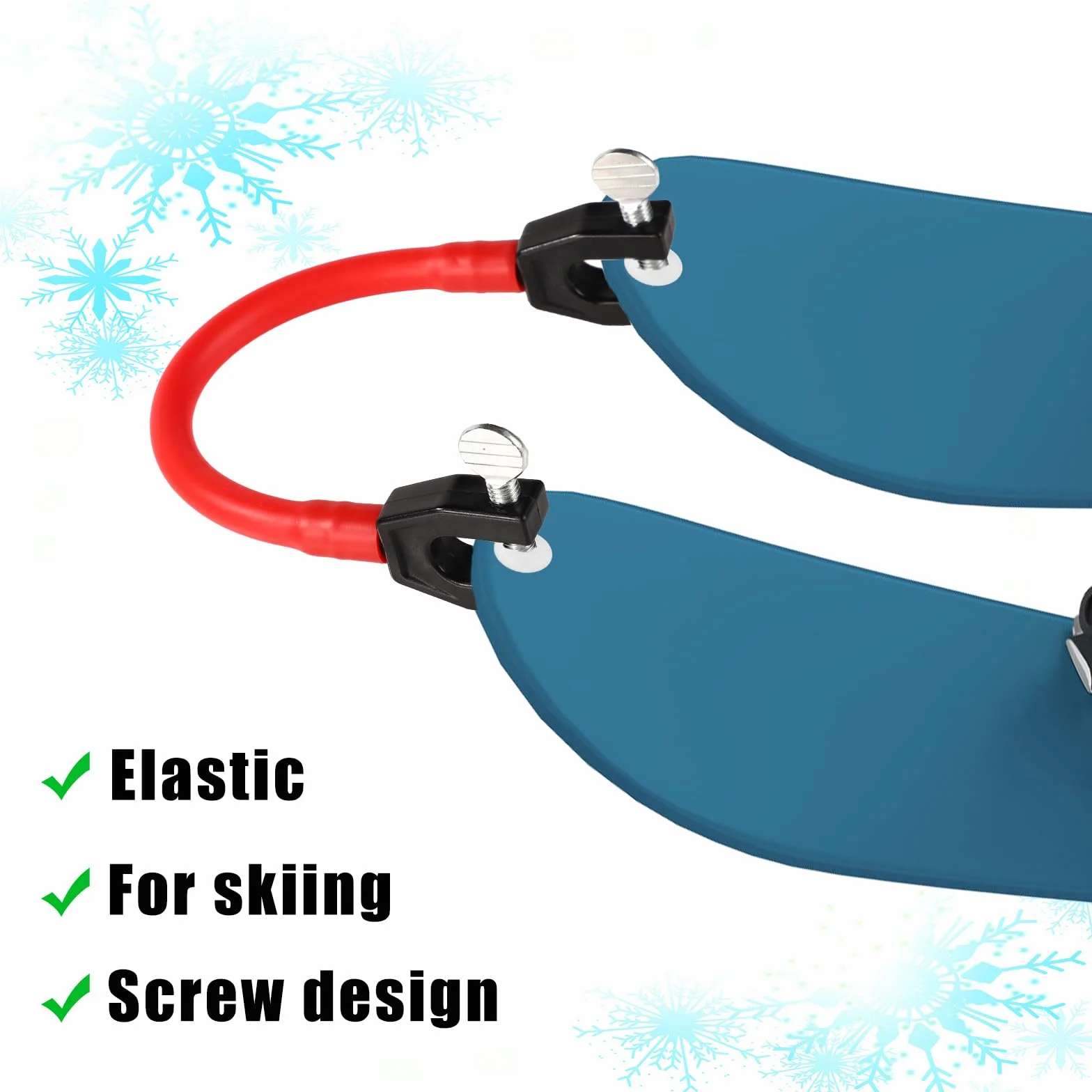 Conector de Punta de Esquí con 4 Espaciadores para Entrenamiento de Esquí Niños Principiantes (Rojo, Amarillo)