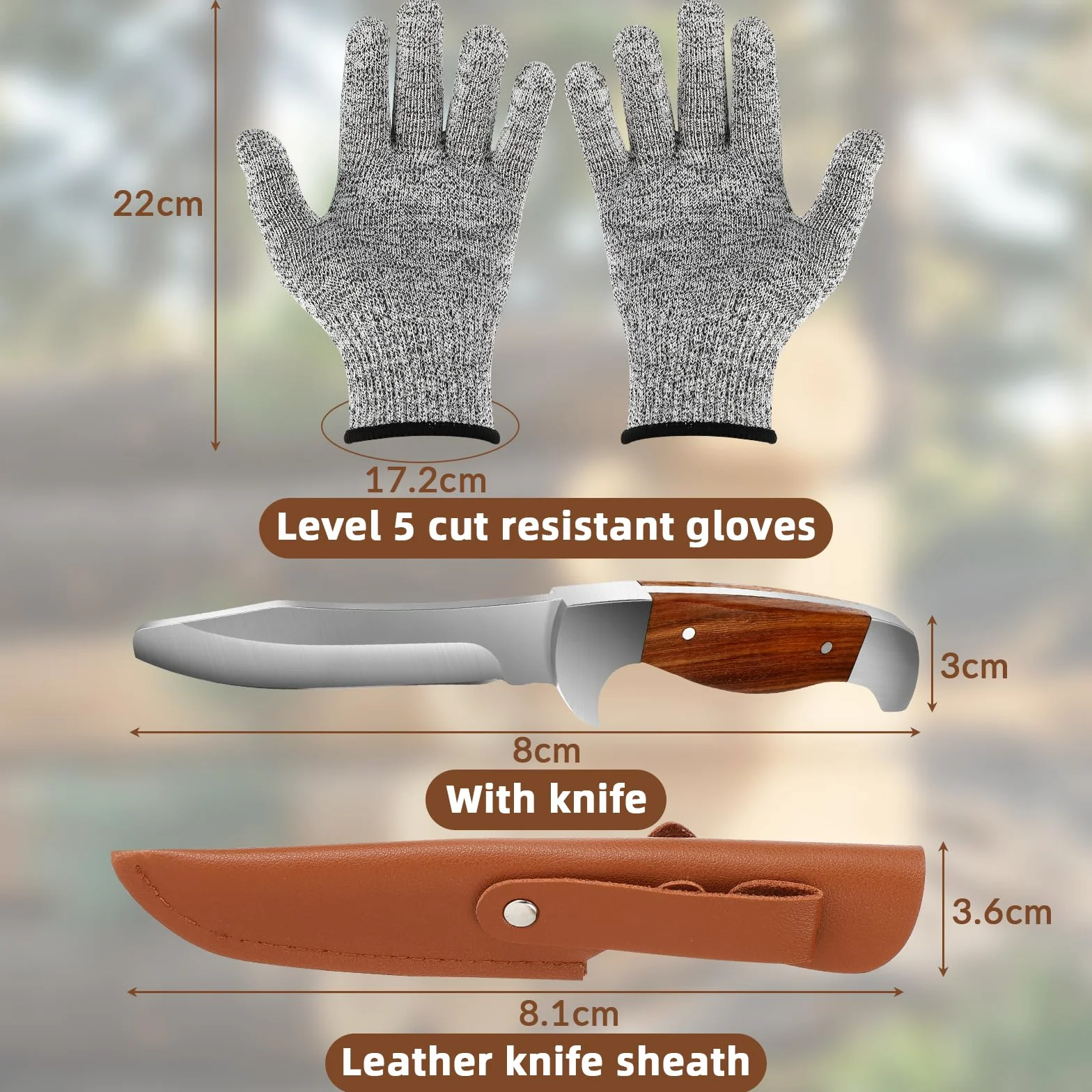 Cuchillo de Tallar para Niños, Navaja Pequeña Plegable con Funda y Guantes Anti-Corte – Juego de Tallado