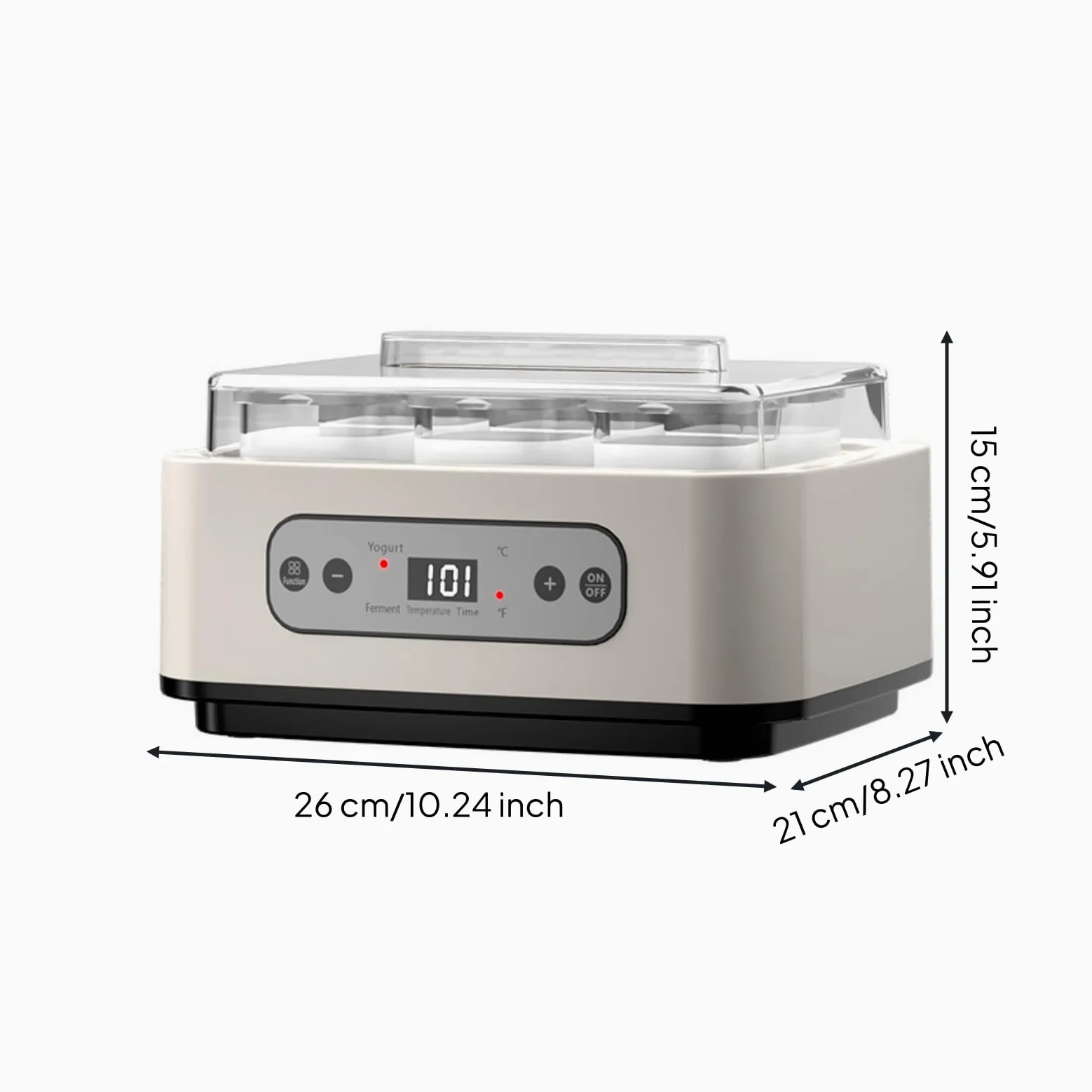 predolo Yogurtera Digital Enchufe Europeo Fermentador Yogur con Temperatura Ajustable Tapa Transparente