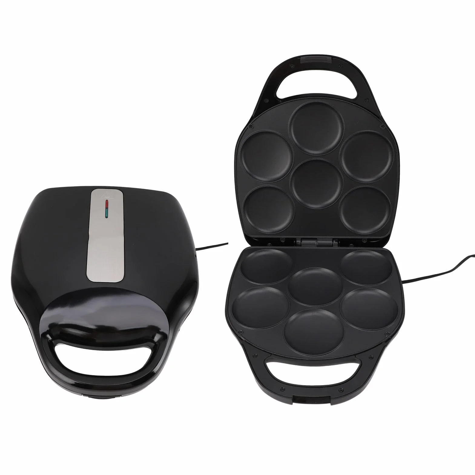 Máquina para Hacer Arepas, Fácil de Limpiar, Plancha para Panqueques de 1400 W, Calefacción de Doble Cara con 6 Ranuras de 3,5 Pulgadas para Postres (Enchufe europeo 220V)