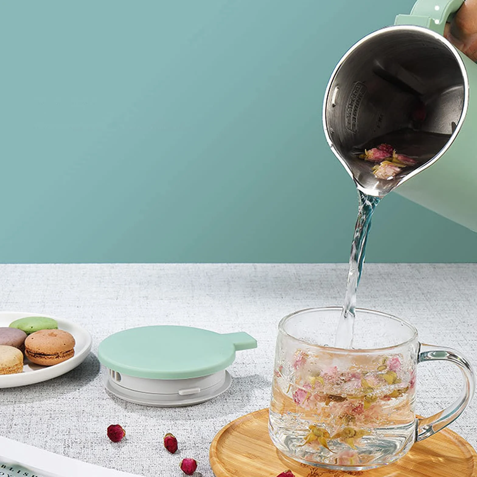 Andoer 350ml Máquina de Leche de Soja Multifunción Máquina de Leche de Soja con Acero Inoxidable y Cuchilla Mezclador de Cocina Múltiple para Arroz Cereales Agua Hirviendo Alimentos para Bebés