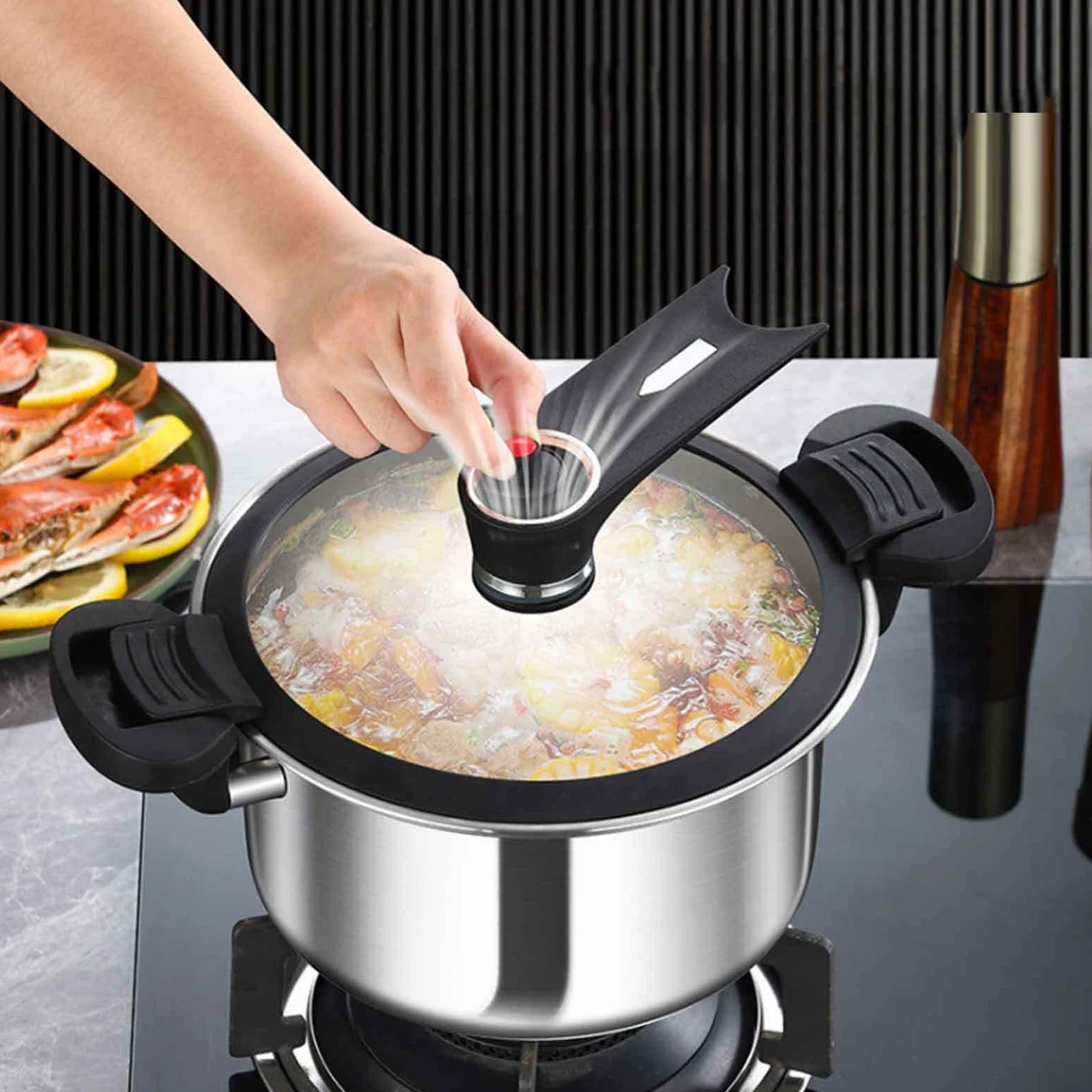 Olla De Presión Para Cocina Olla Expres Vaporera Y Hervidor | Cocedor de Arroz al Vapor Para Cocina Hogareña, Sopa, Arroz, Granos, Comedor Y Restaurante