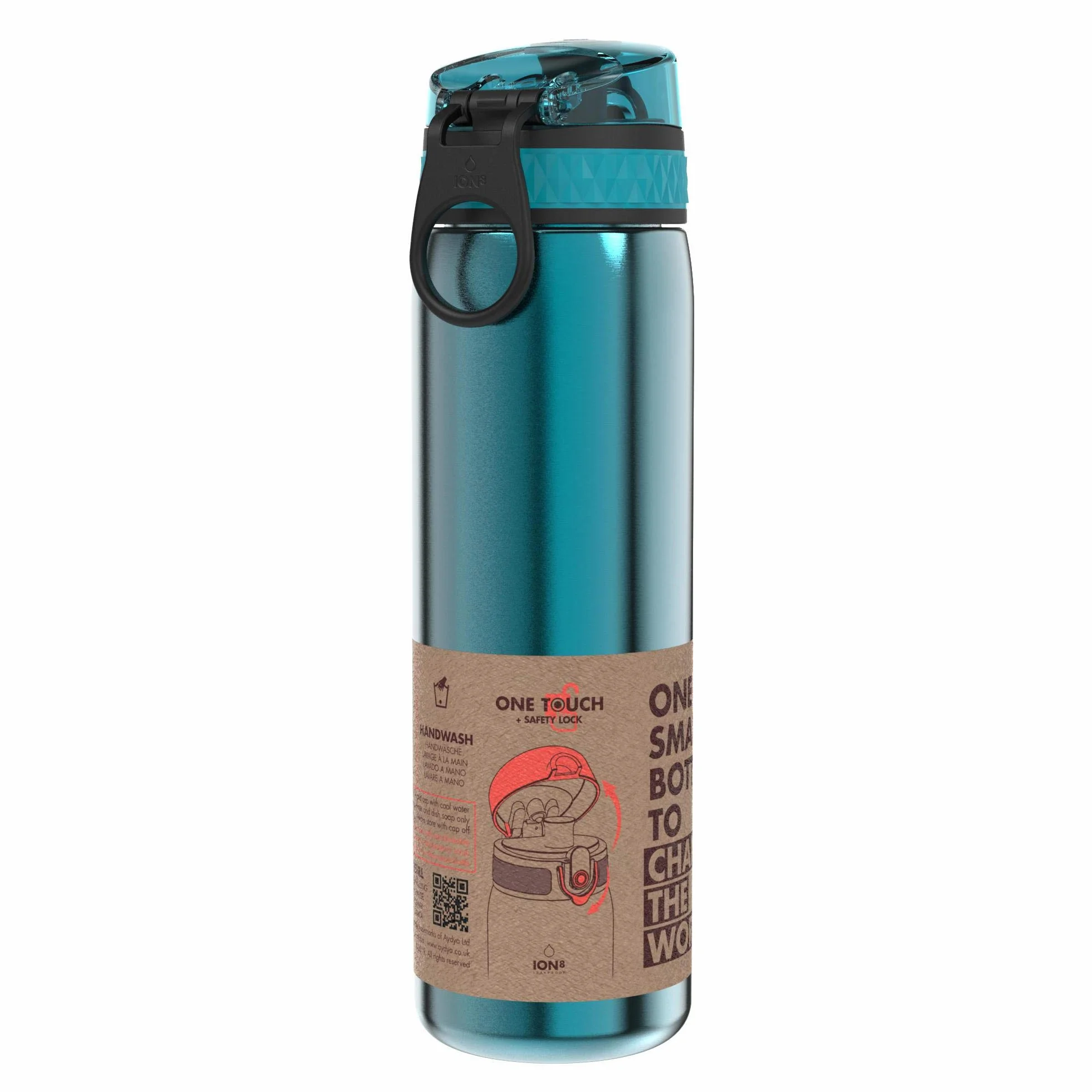 ion8 Botella Agua Inox 600ml a Prueba de Fugas Cerradura Segura Aptas para Lavavajillas