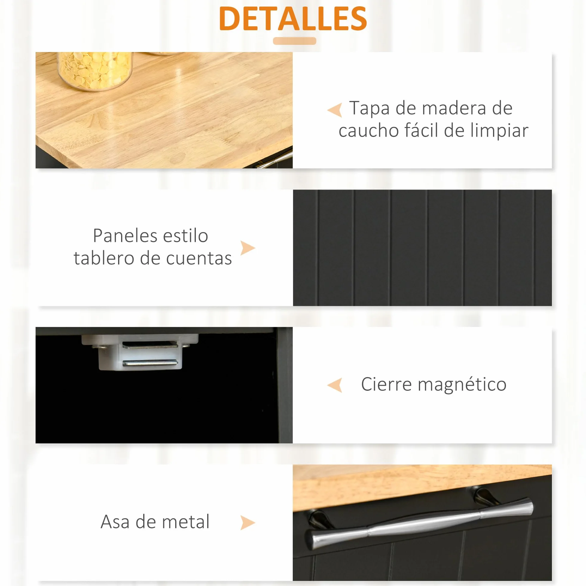 HOMCOM Isla de Cocina con Ruedas Carrito de Cocina Mueble Auxiliar de Cocina con 2 Puertas 2 Cajón Toallero y Estante Ajustable para Comedor Salón 104x46x91 cm Negro