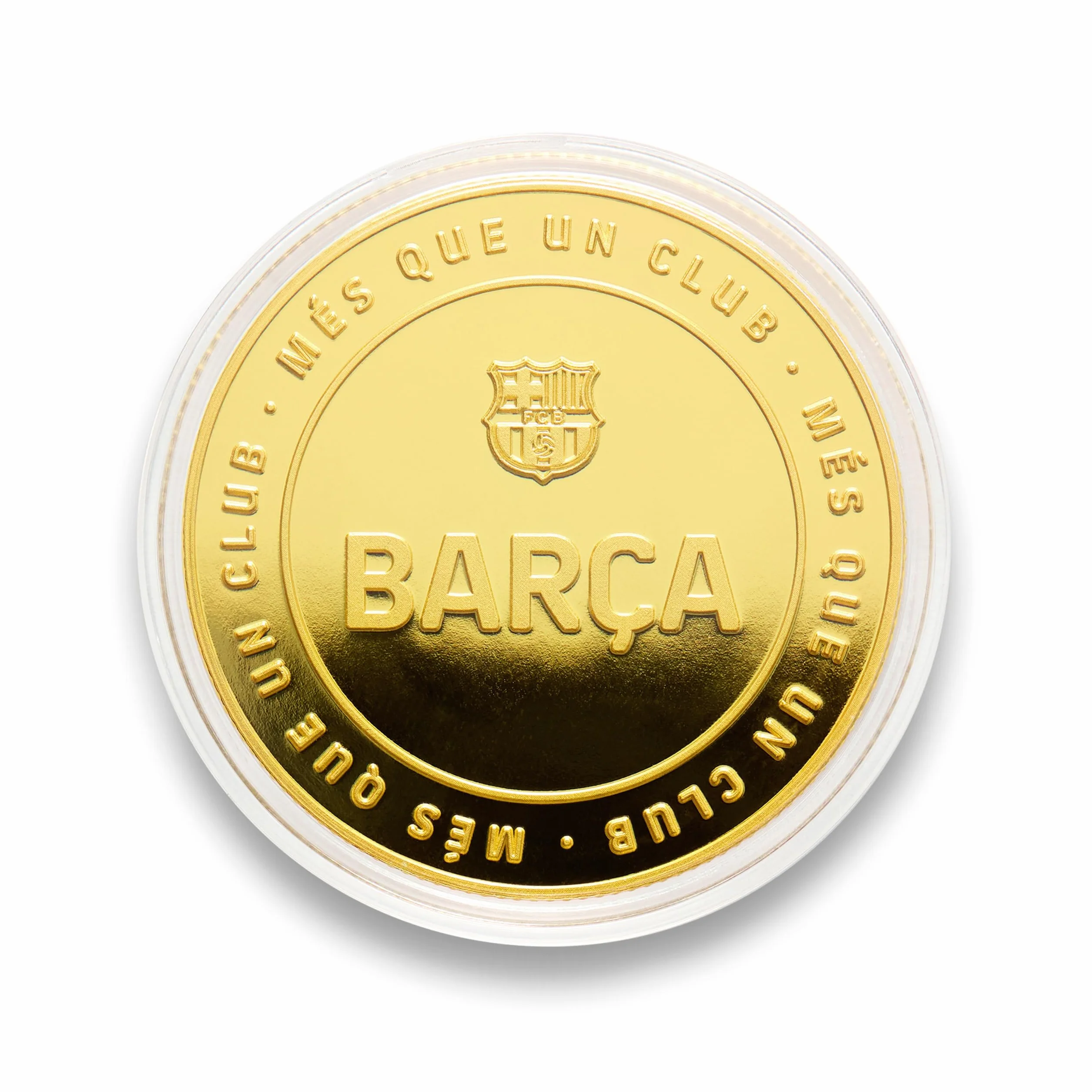 FC Barcelona Moneda Edición Especial Escudo Inscripción Relieve Barça Coleccionable Dorada Oficial