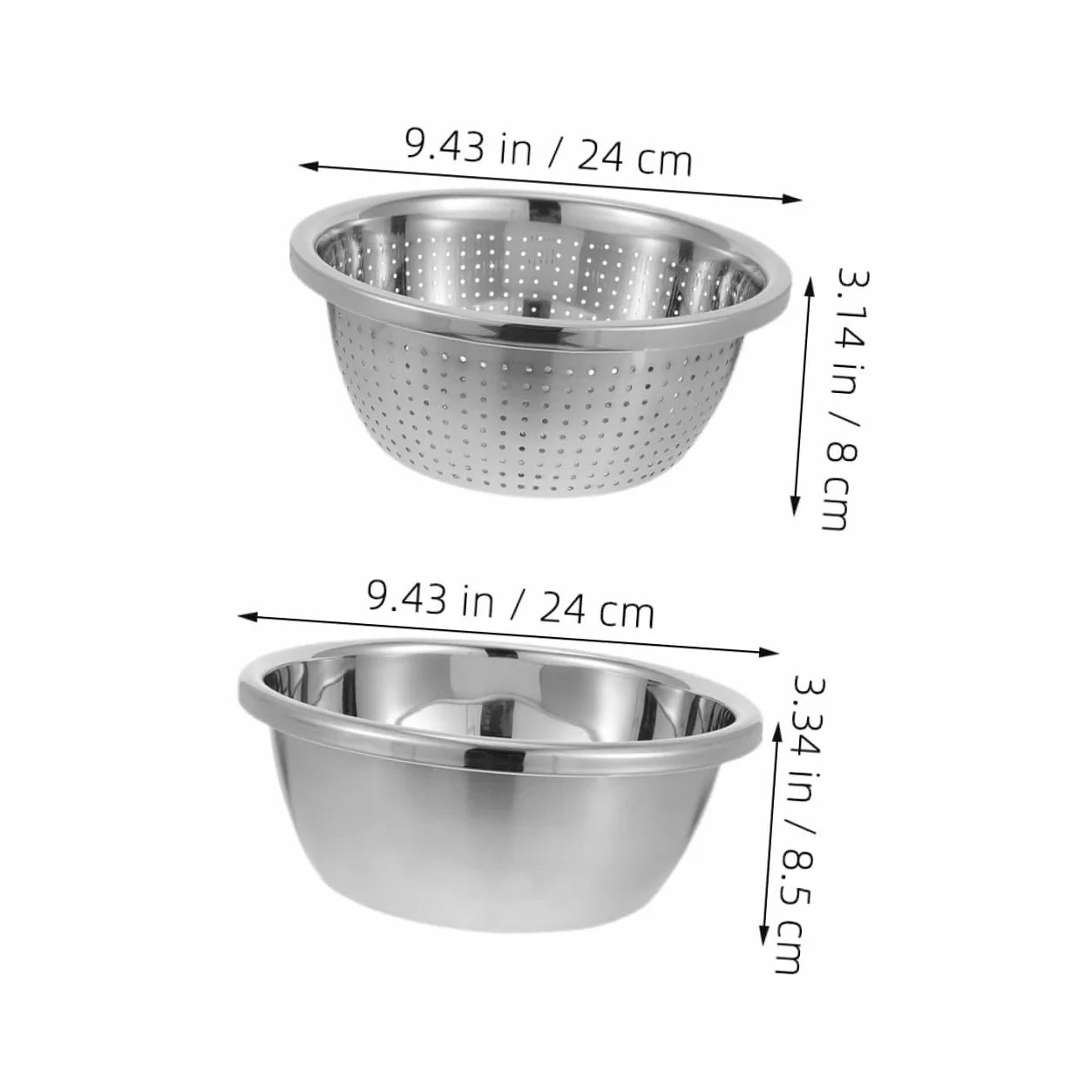 Colador Inoxidable de Acero Verduras Doble Capa | Plata, Malla Fina en Capa Interior, Portátil, para Lavar Fruta y Drenar Agua en Cocina o Camping