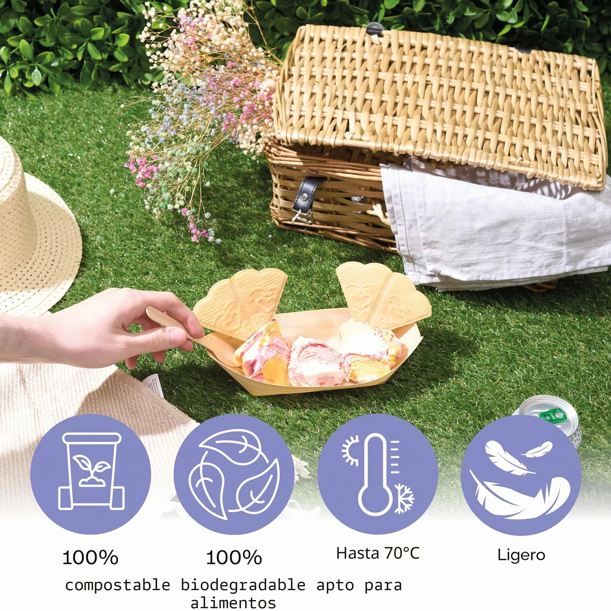 MATANA 100 Barquitas de Bambú Desechables para Aperitivos, 21x11cm - Cuencos de Madera, Platos de Bambú - Ecológicos y Biodegradables - Bodas, Cumpleaños, Buffet, Catering, Fiestas