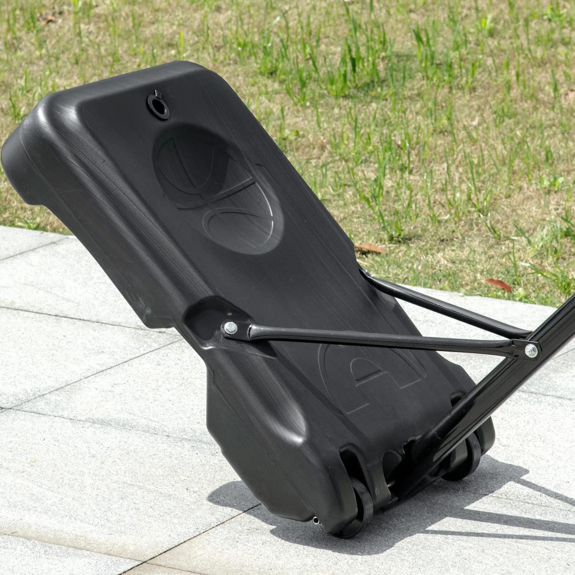 HOMCOM Canasta de Baloncesto Exterior Altura Ajustable 160-210 cm Portátil Tablero PE Ruedas Base Rellenable