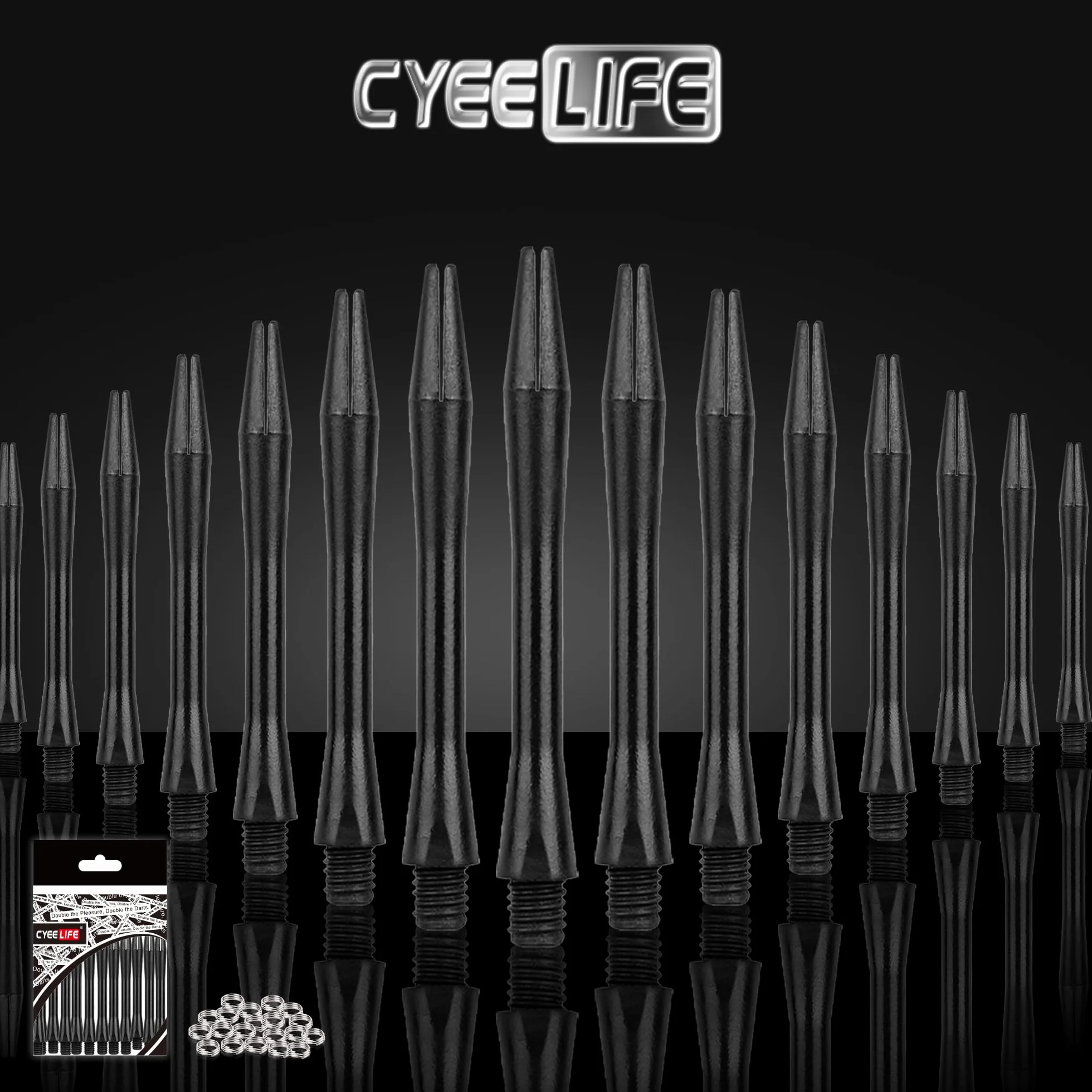 CyeeLife Cañas para Dardos, 15 Unidades, con 20 Anillas, 4, Accesorios para Dardos
