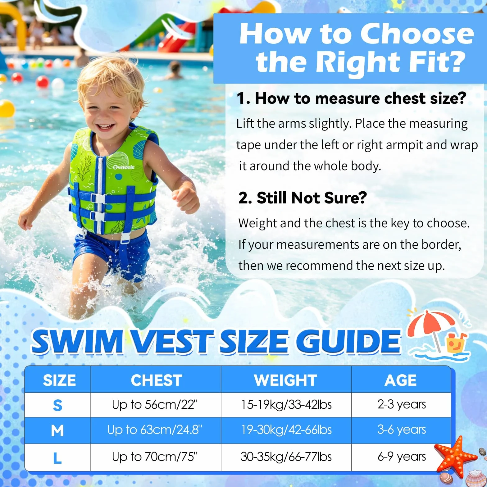 Chaleco de Natación para Niños, Chaleco Flotador de Neopreno con Correa de Seguridad Ajustable, Ayuda de Flotación de Secado Rápido de Flotabilidad Fuerte para Aprender a Nadar para 2-9 Años/15-35Kg